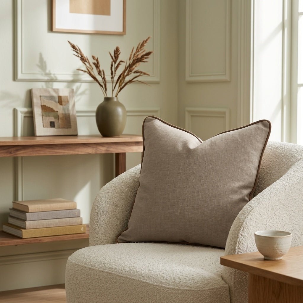 Jude Neutral Throw Pillow - Lemon Park