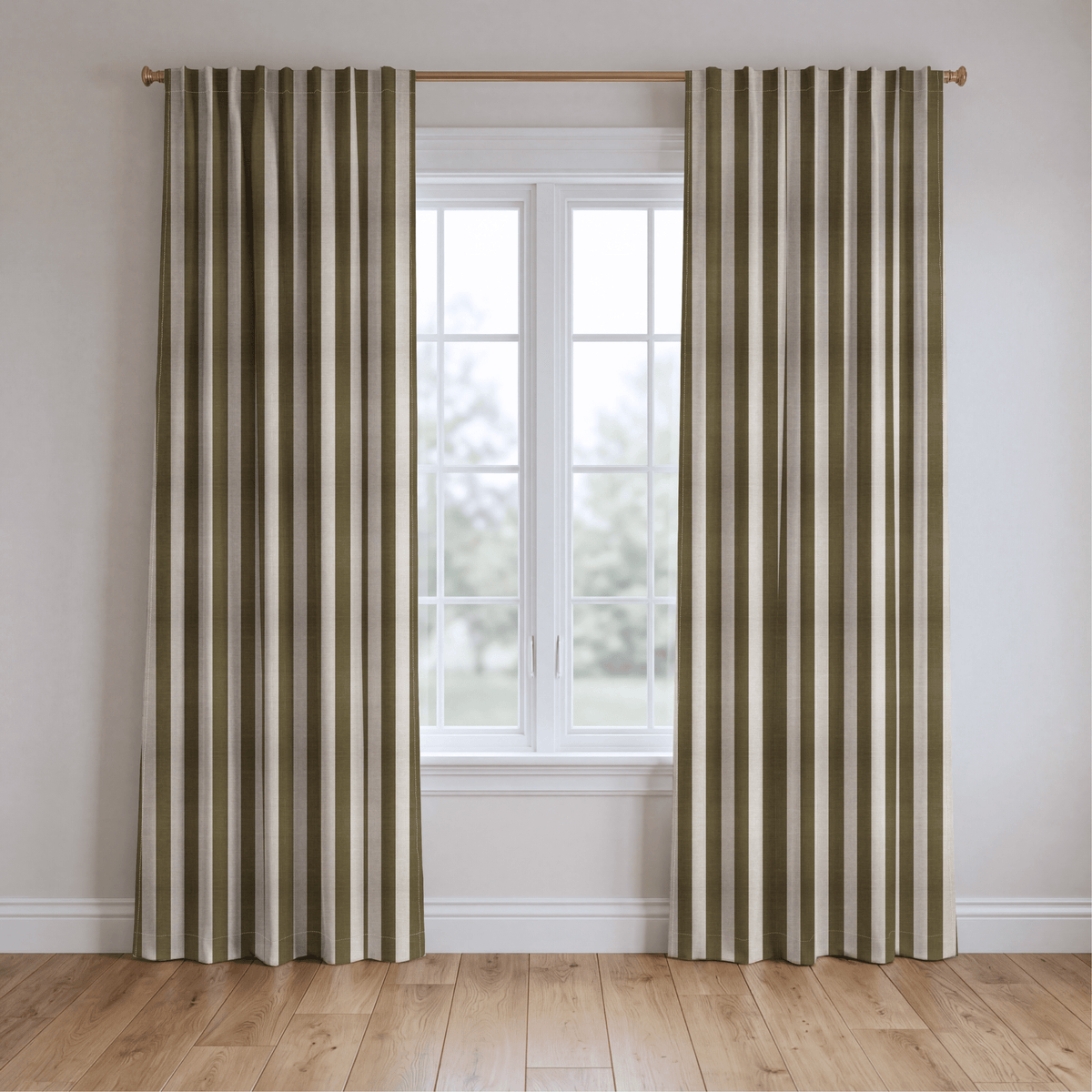 Jude Olive Stripe - Drapery - Lemon Park