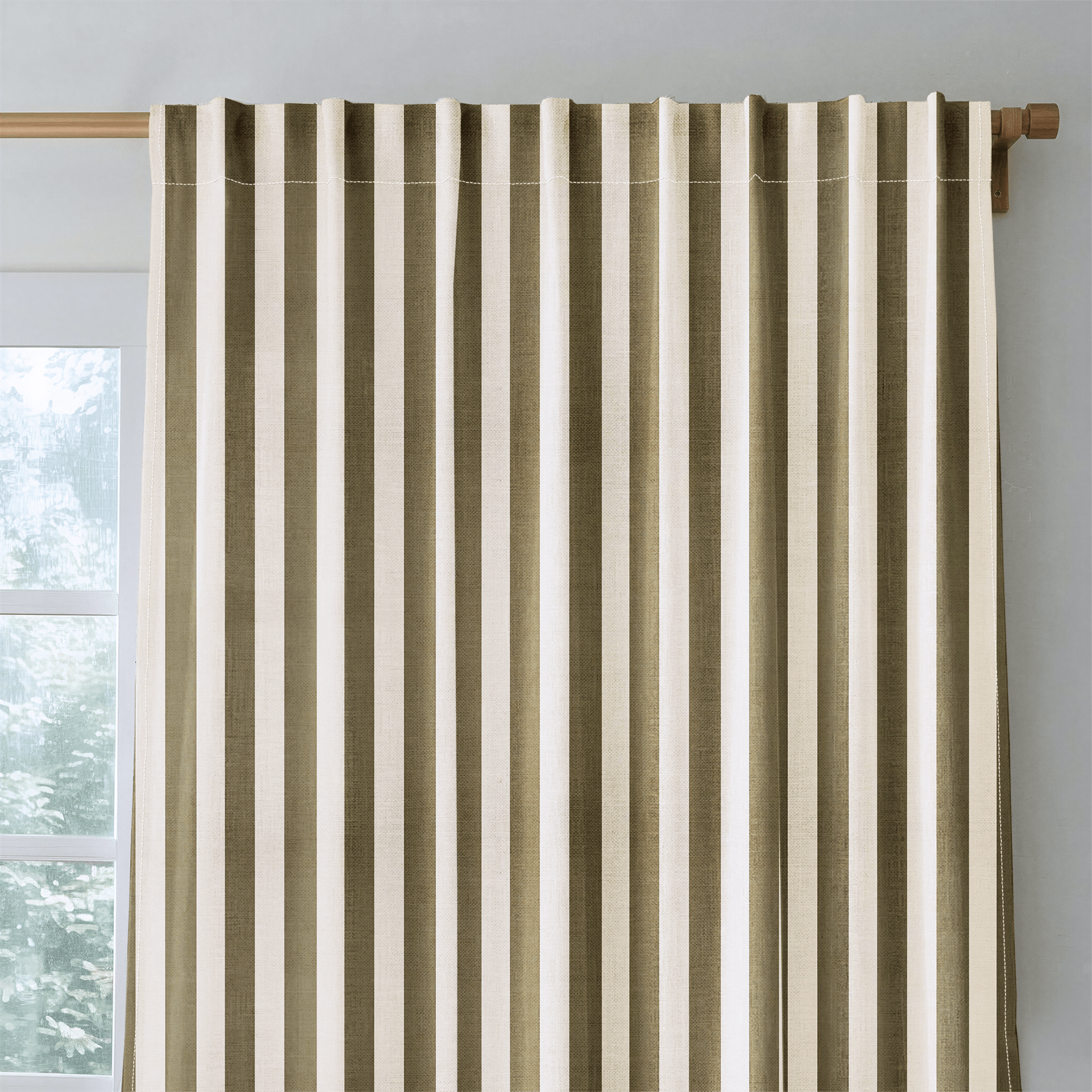 Jude Olive Stripe - Drapery - Lemon Park