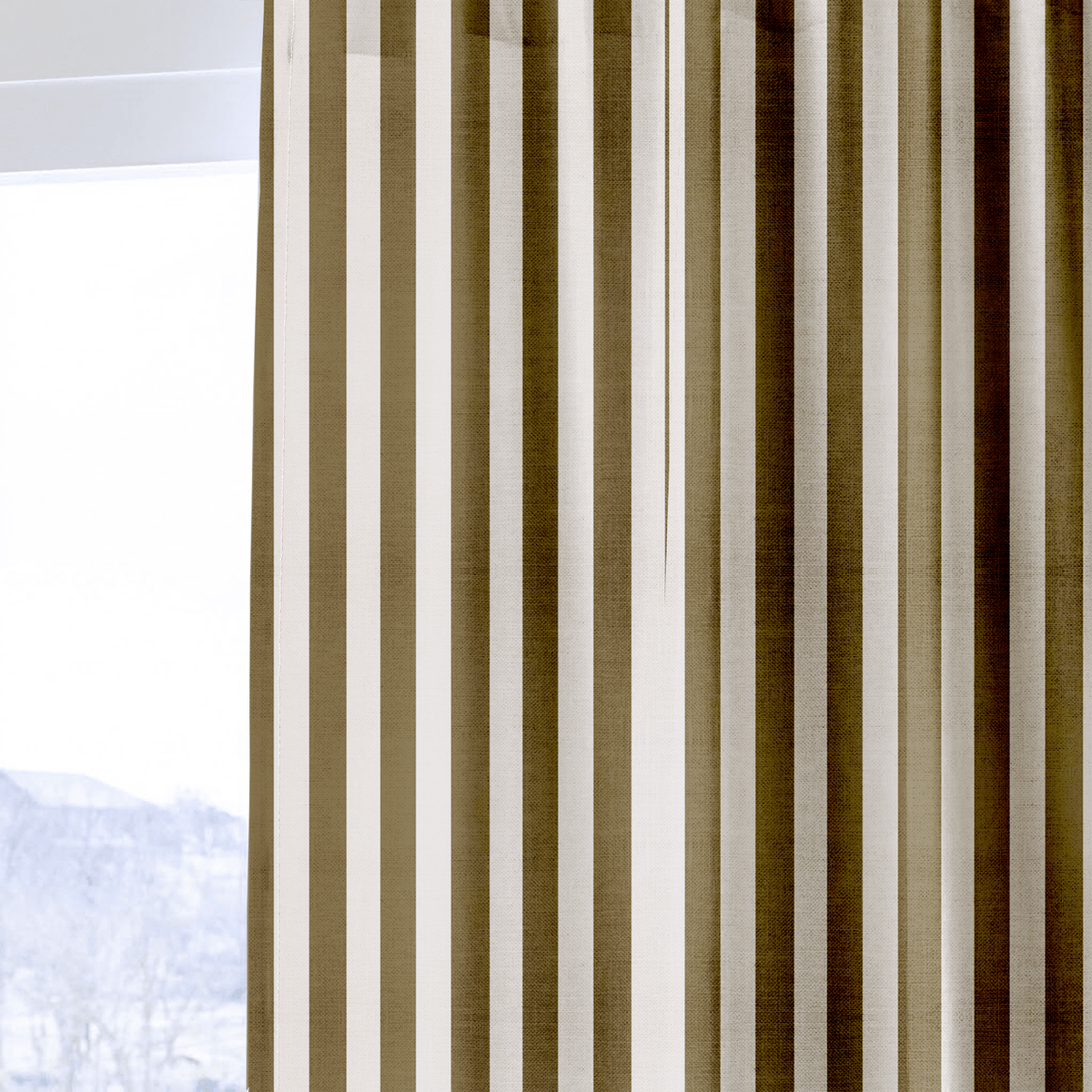 Jude Olive Stripe - Drapery - Lemon Park