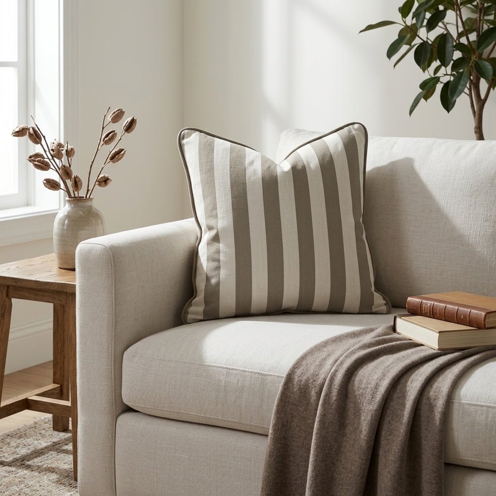 Jude Olive Stripe Throw Pillow - Lemon Park