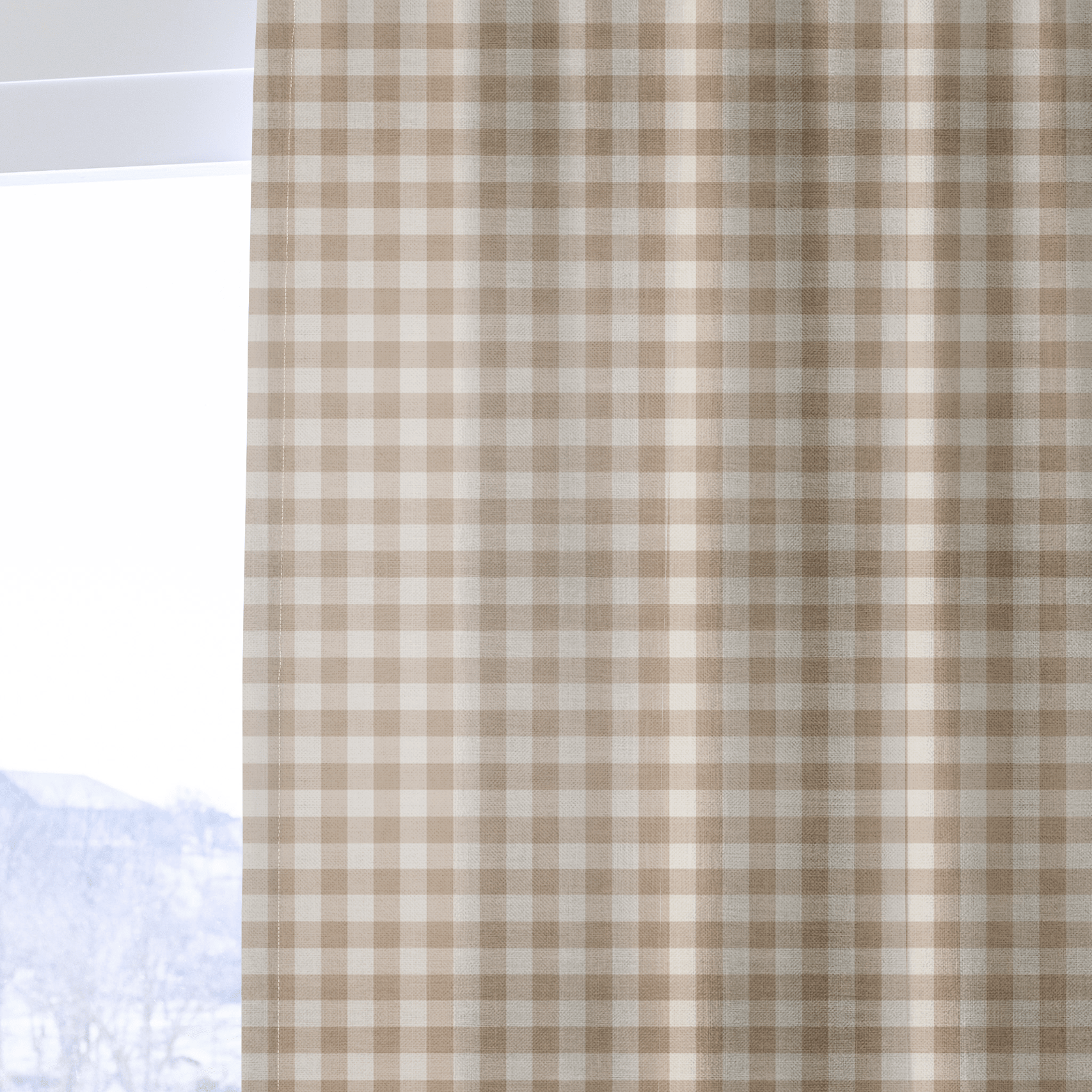 Jude Sand Gingham - Drapery - Lemon Park