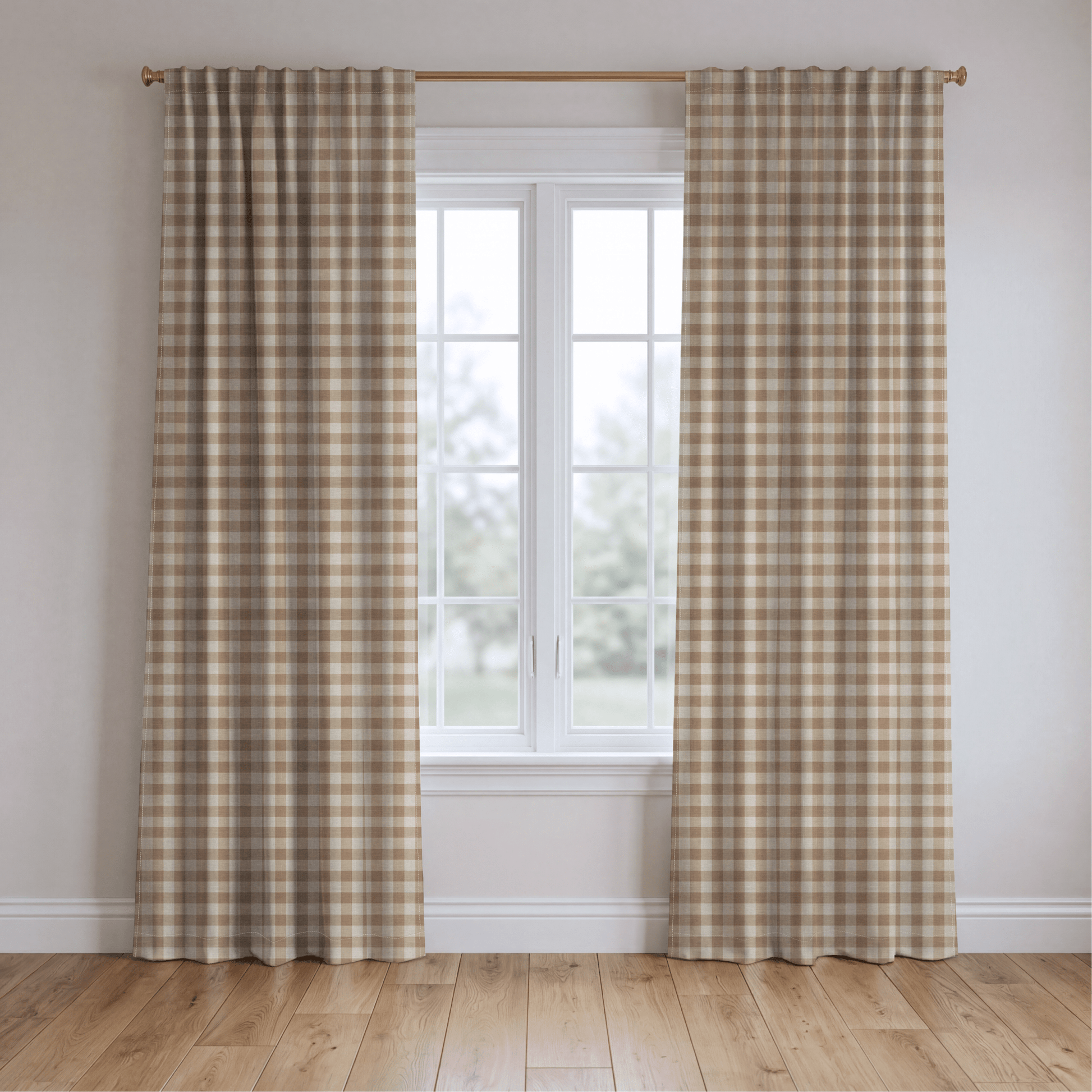 Jude Sand Gingham - Drapery - Lemon Park