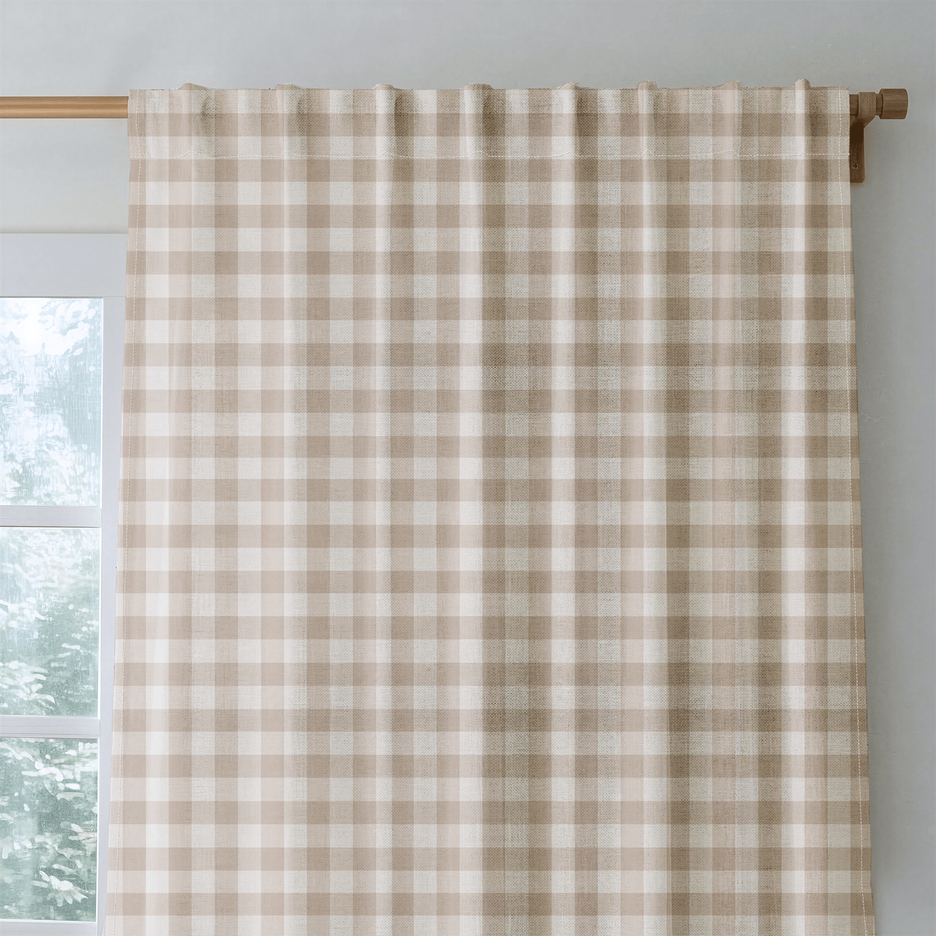 Jude Sand Gingham - Drapery - Lemon Park