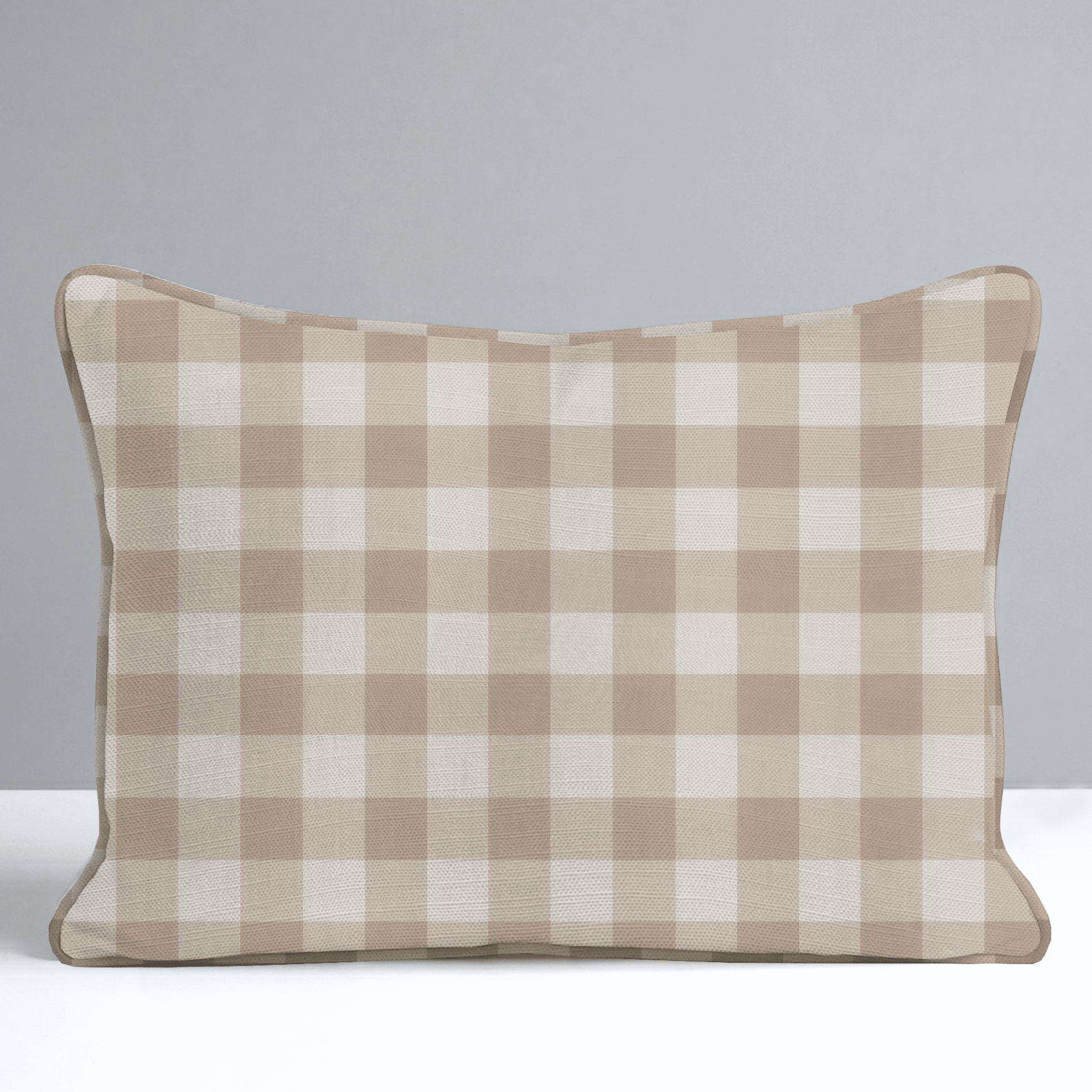 Jude Sand Gingham Throw Pillow - Lemon Park