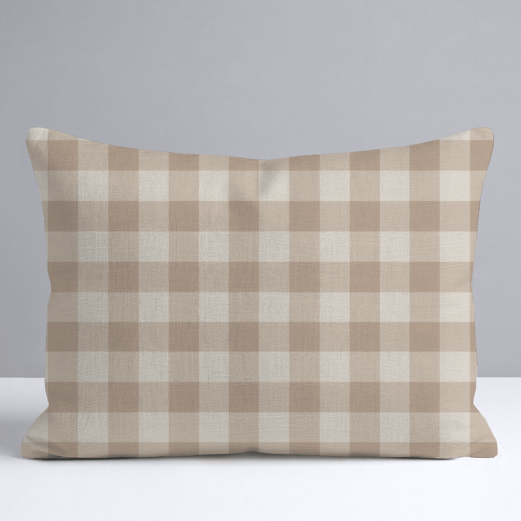 Jude Sand Gingham Throw Pillow - Lemon Park