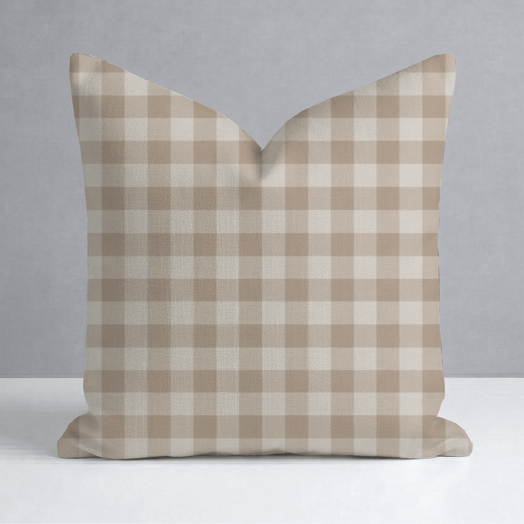 Jude Sand Gingham Throw Pillow - Lemon Park