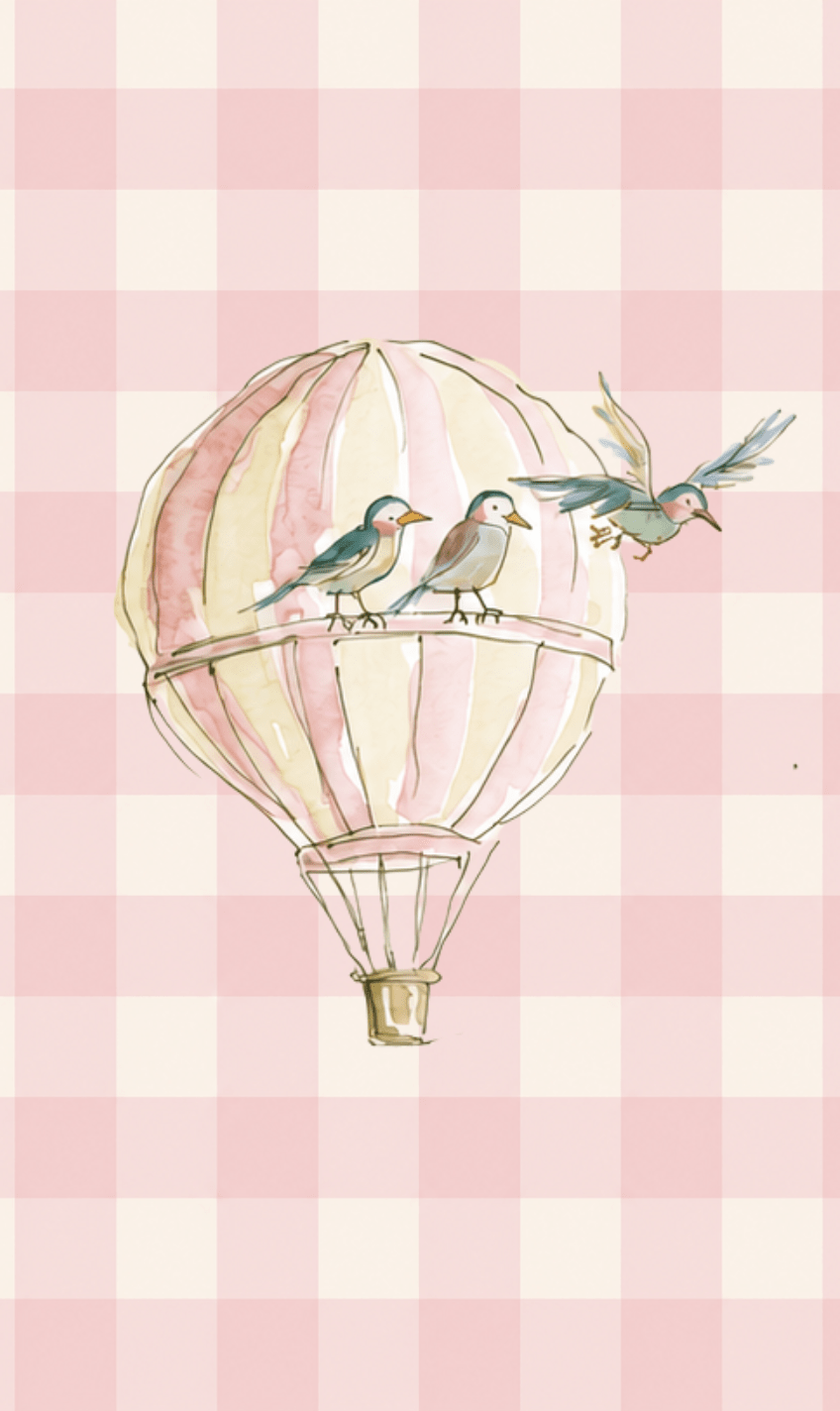 Juliet's Garden Balloon Gingham Study - Tapestry - Lemon Park