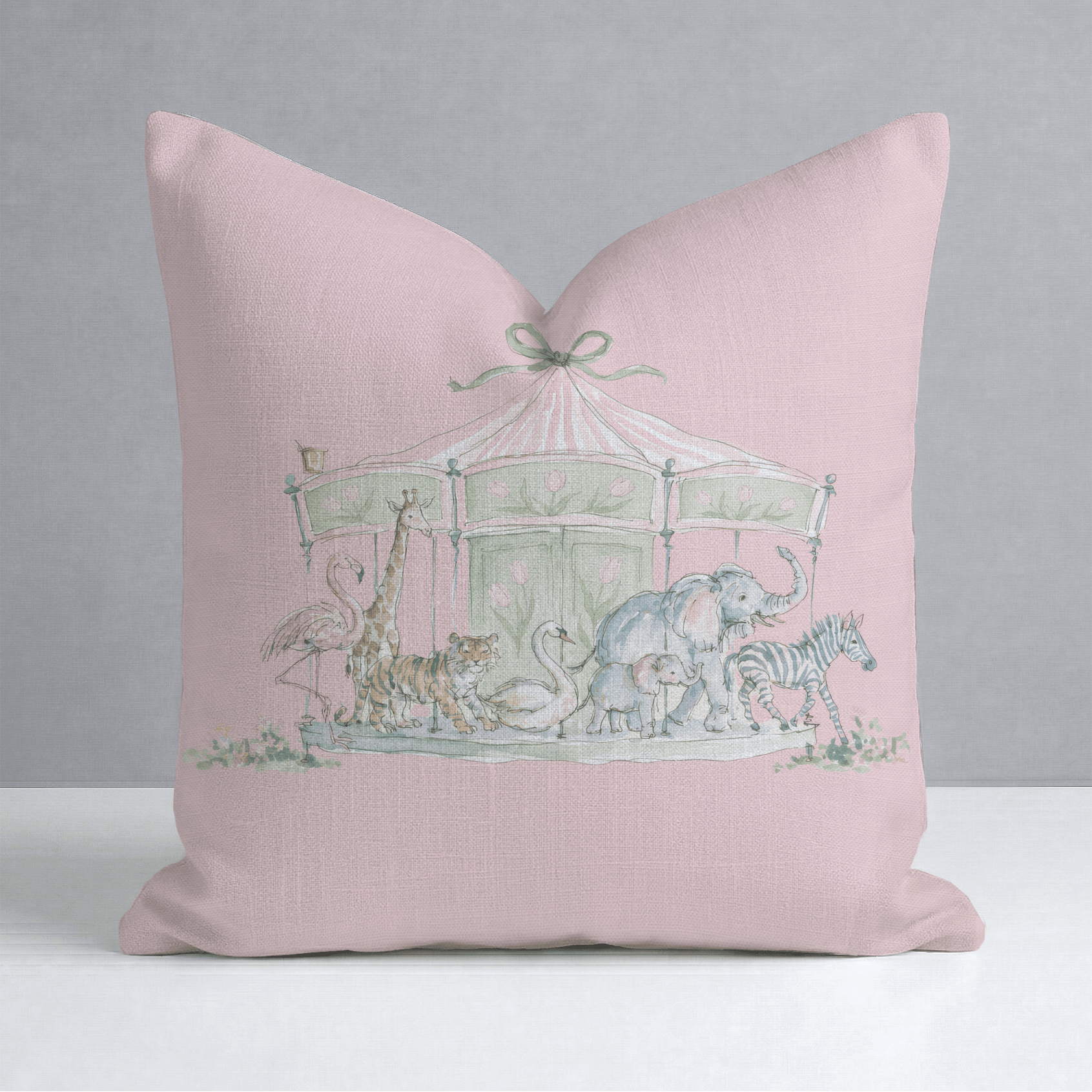 Juliet's Garden Bubble Carrousel Throw Pillow - Lemon Park