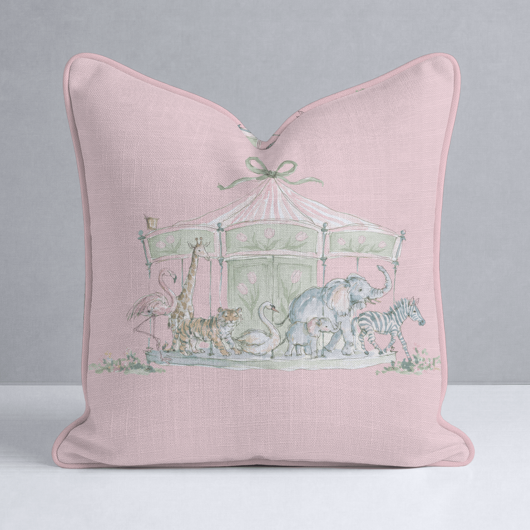 Juliet's Garden Bubble Carrousel Throw Pillow - Lemon Park