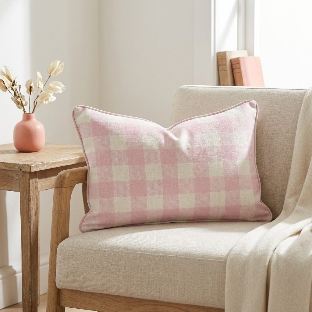 Juliet's Garden Bubble Gingham Throw Pillow - Lemon Park
