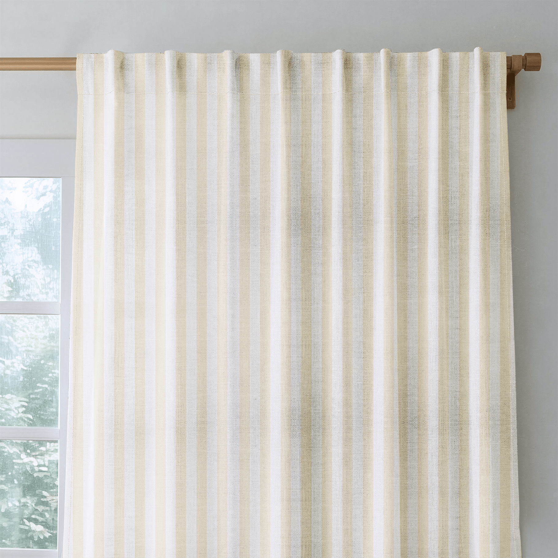Juliet's Garden Easter Yellow Stripe - Drapery - Lemon Park