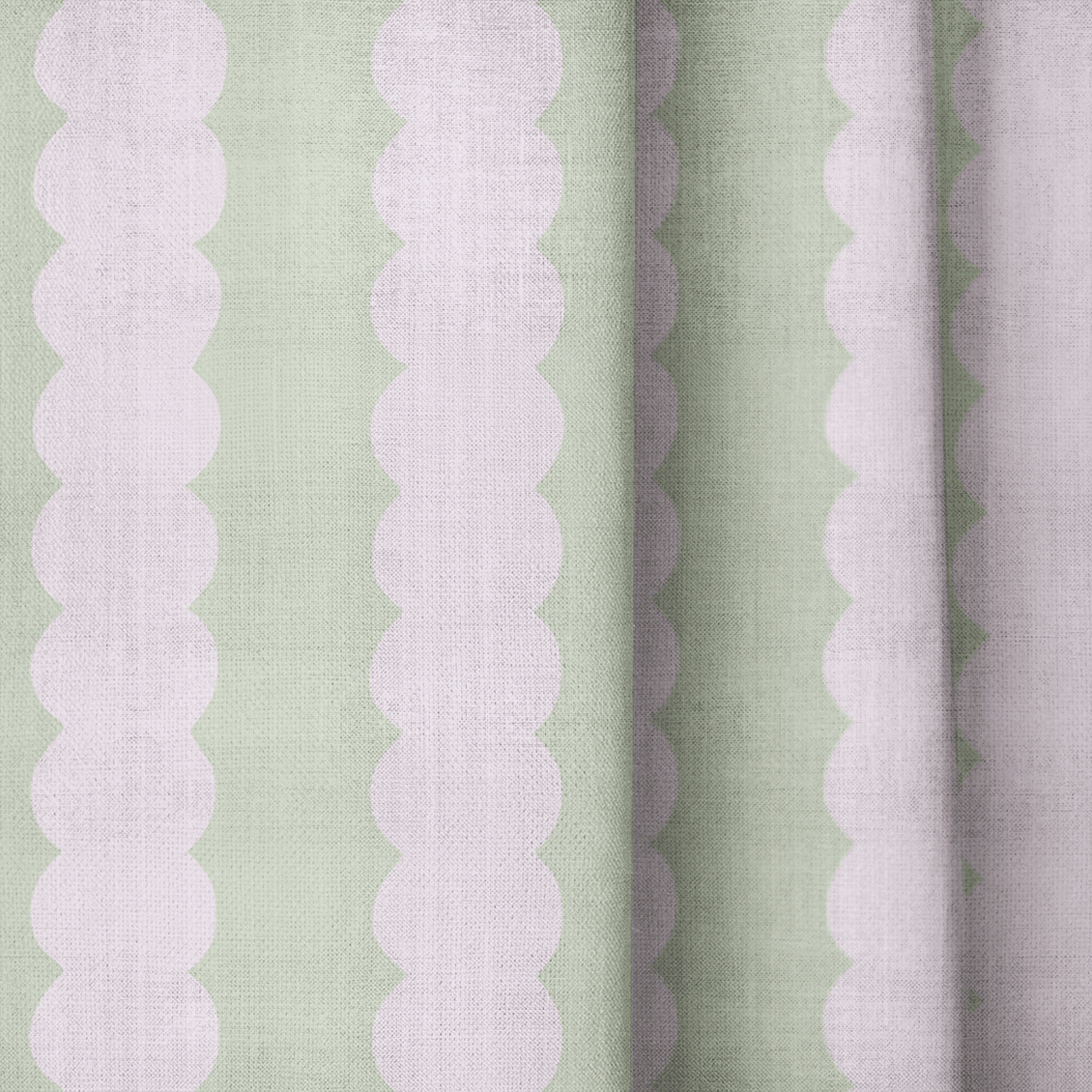 Juliet's Garden Pistachio and Bubble Stripe - Drapery - Lemon Park