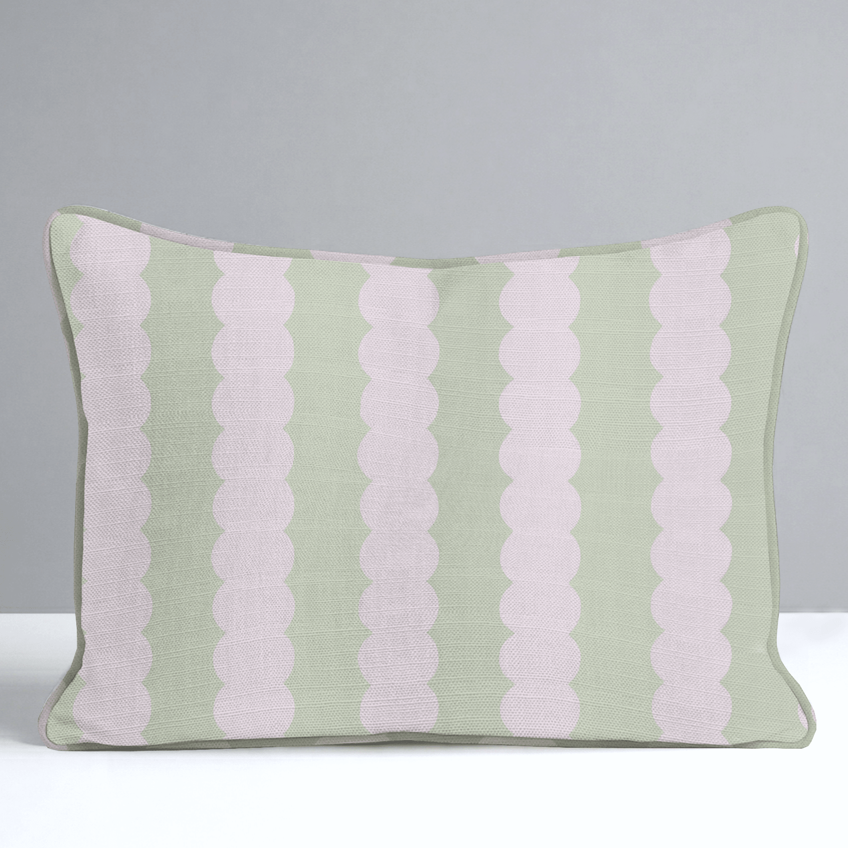 Juliet's Garden Pistachio and Bubble Stripe Throw Pillow - Lemon Park