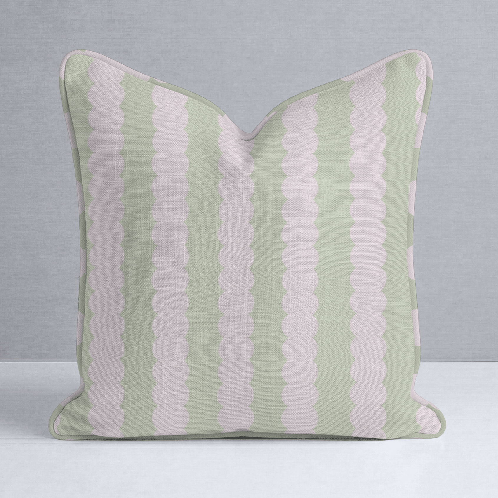 Juliet's Garden Pistachio and Bubble Stripe Throw Pillow - Lemon Park