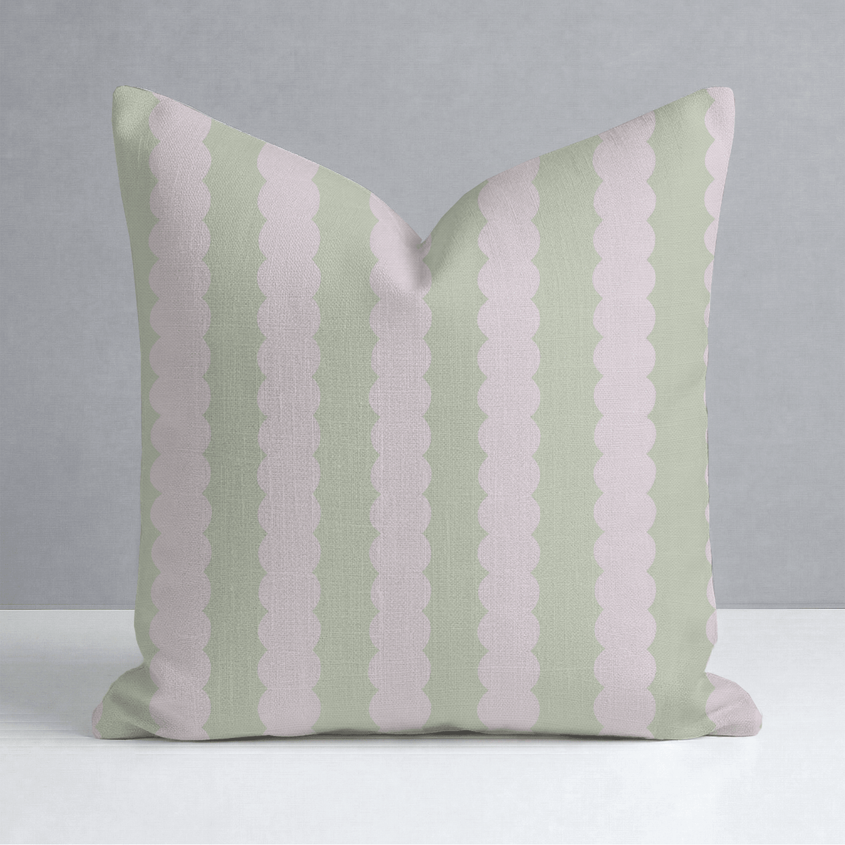Juliet's Garden Pistachio and Bubble Stripe Throw Pillow - Lemon Park
