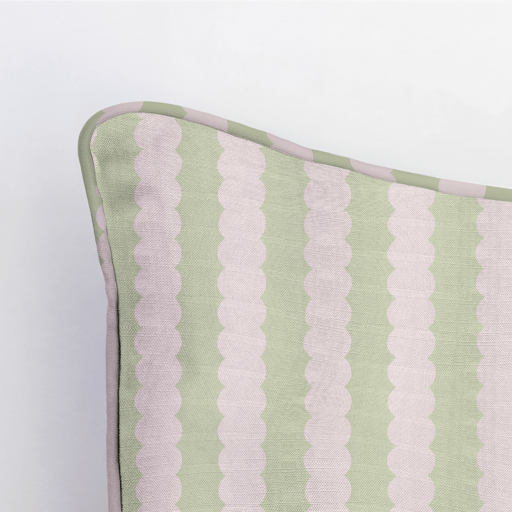 Juliet's Garden Pistachio and Bubble Stripe Throw Pillow - Lemon Park