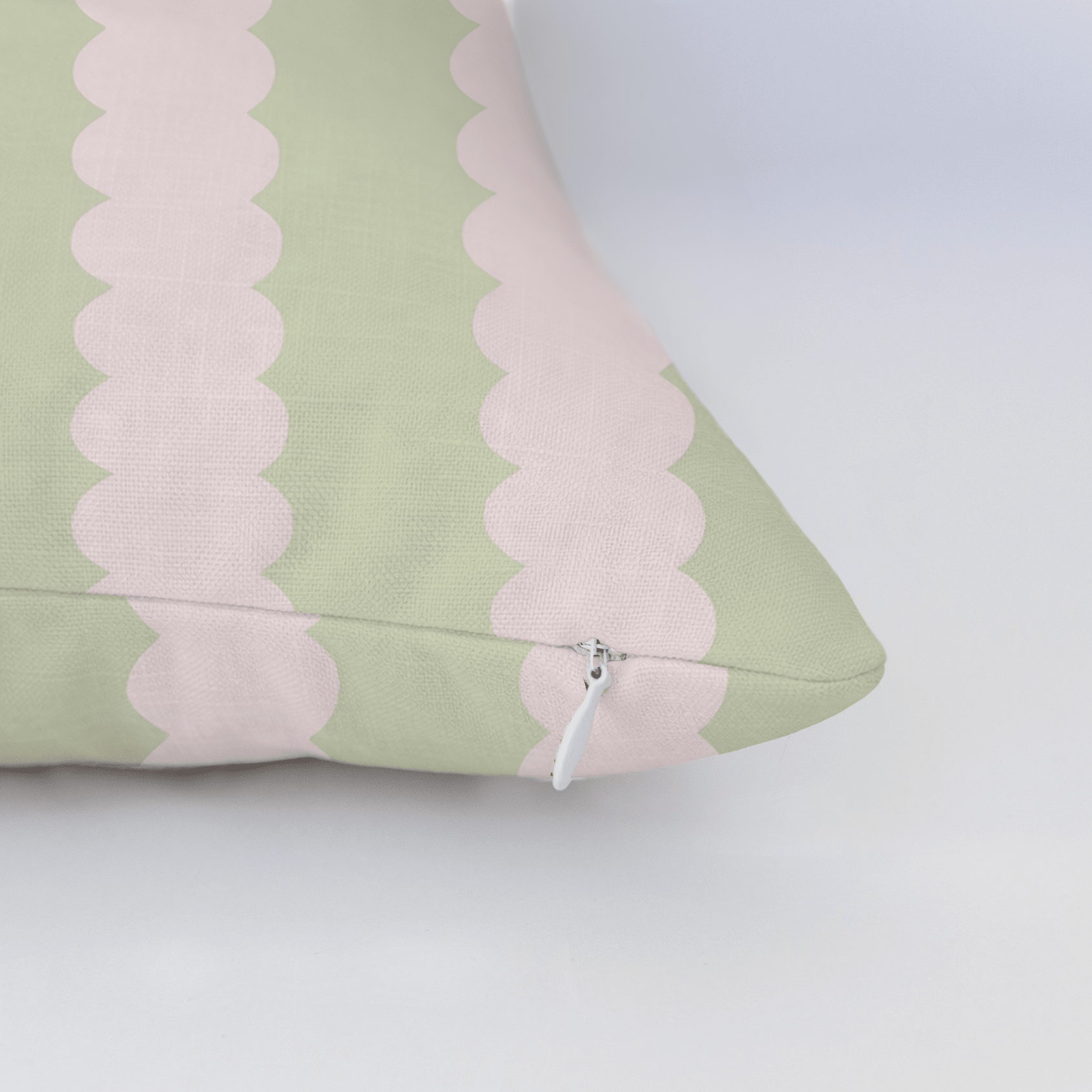 Juliet's Garden Pistachio and Bubble Stripe Throw Pillow - Lemon Park
