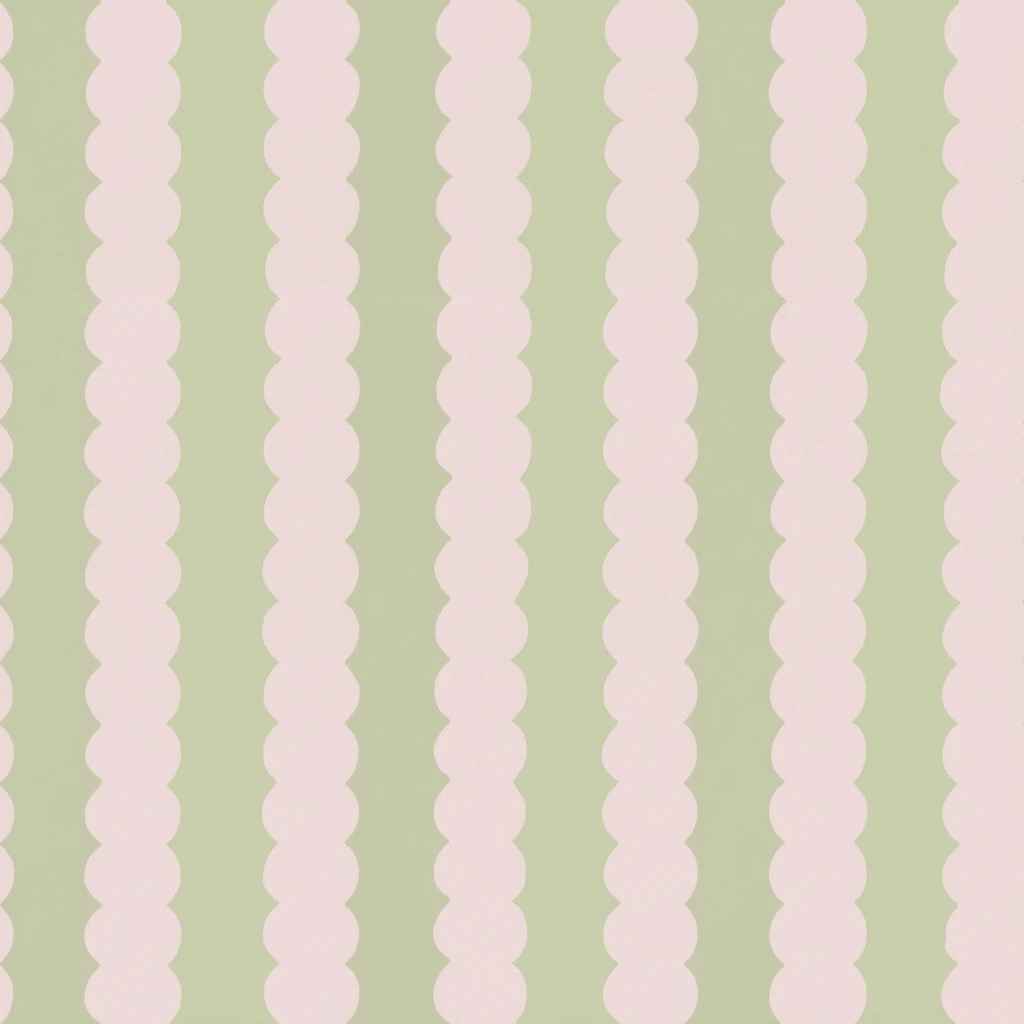 Juliet's Garden Pistachio and Bubble Stripe Wallpaper - Lemon Park