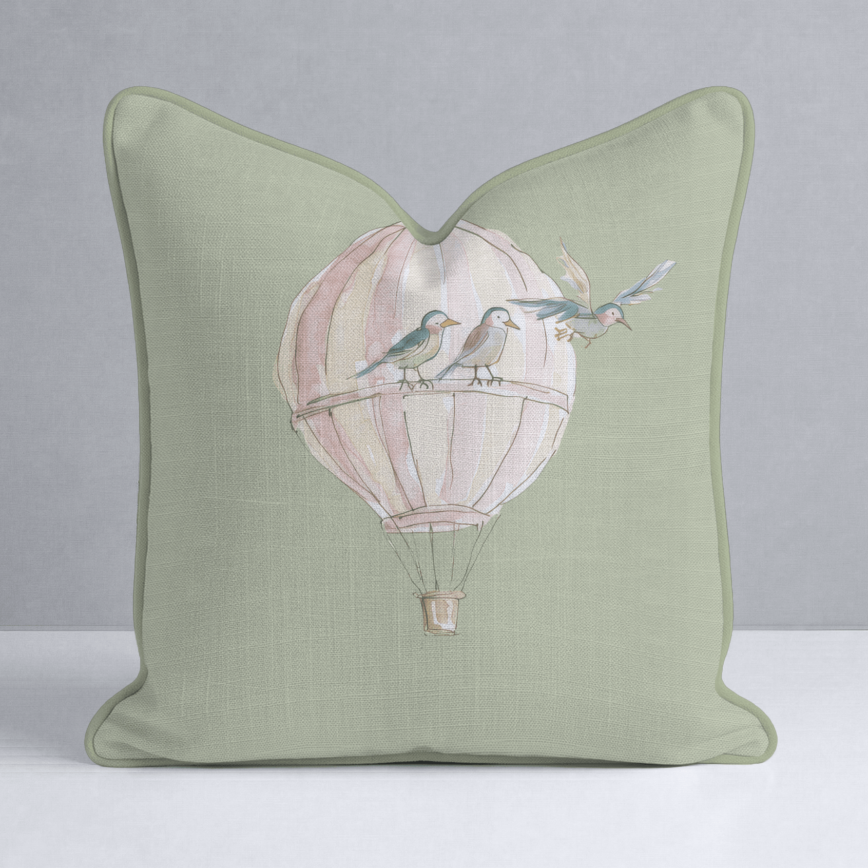 Juliet's Garden Pistachio Balloon Throw Pillow - Lemon Park
