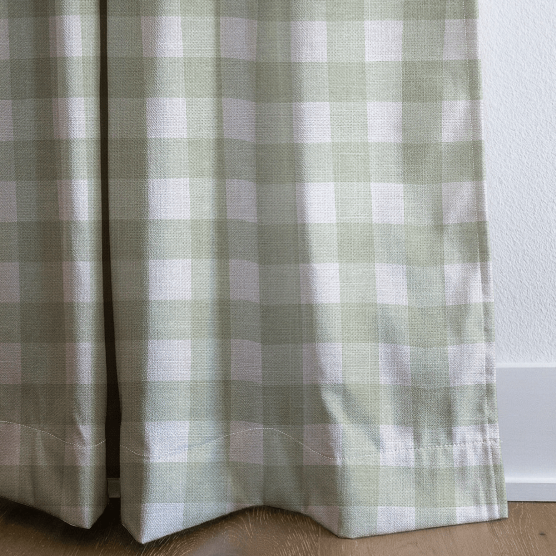Juliet's Garden Pistachio Gingham - Drapery - Lemon Park