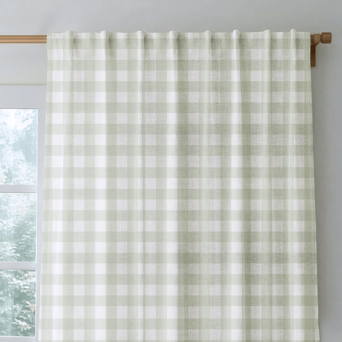Juliet's Garden Pistachio Gingham - Drapery - Lemon Park