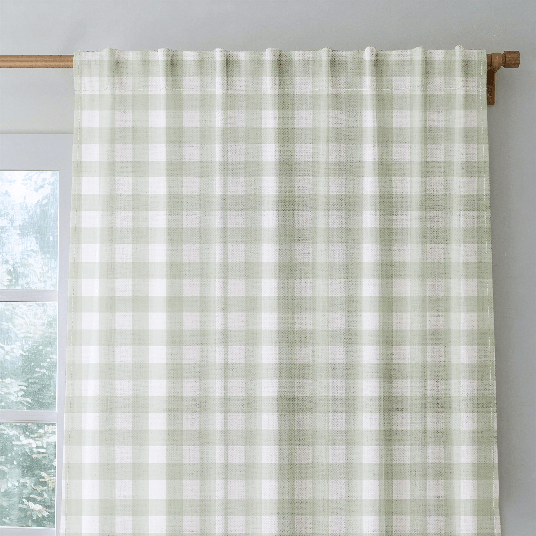 Juliet's Garden Pistachio Gingham - Drapery - Lemon Park