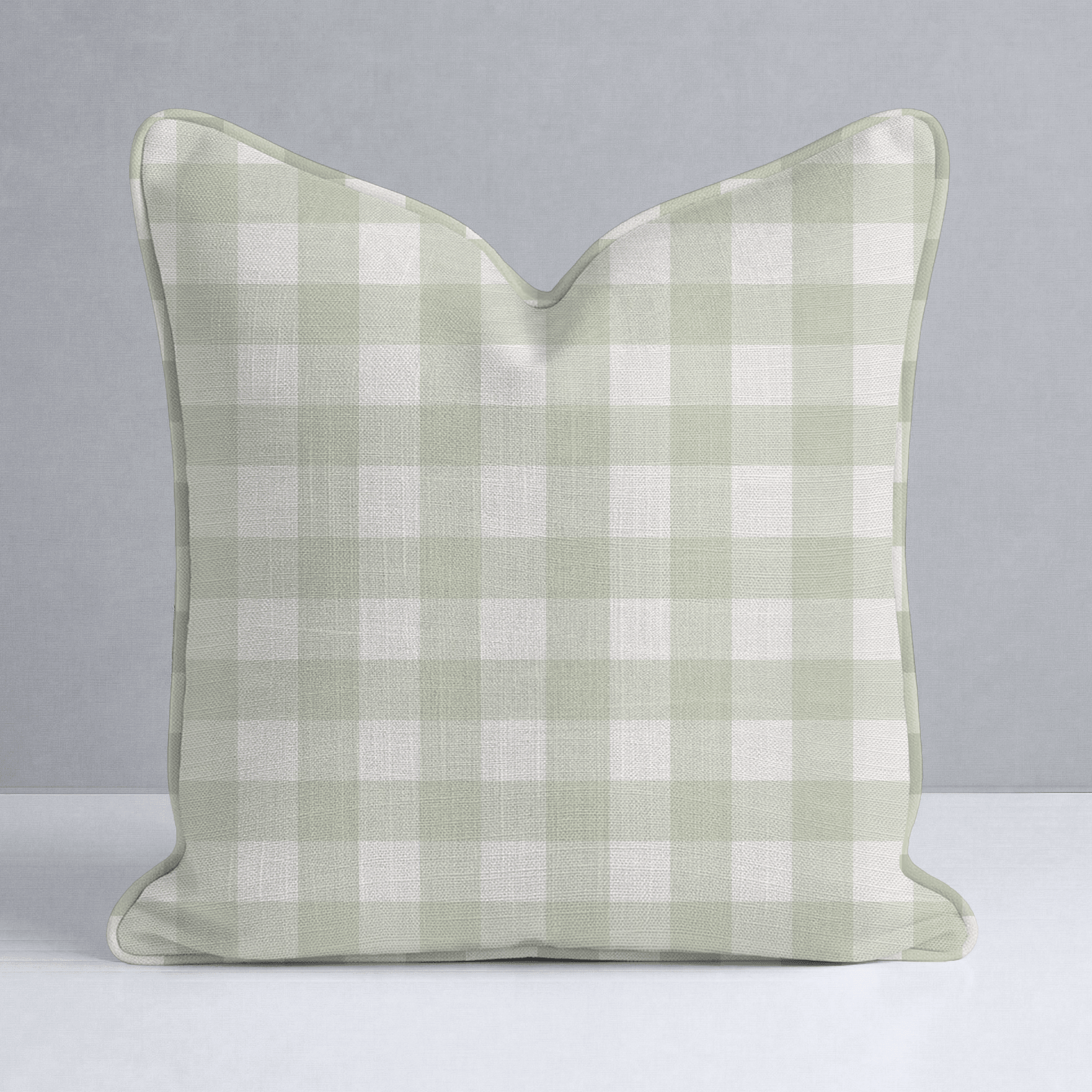 Juliet's Garden Pistachio Gingham Throw Pillow - Lemon Park