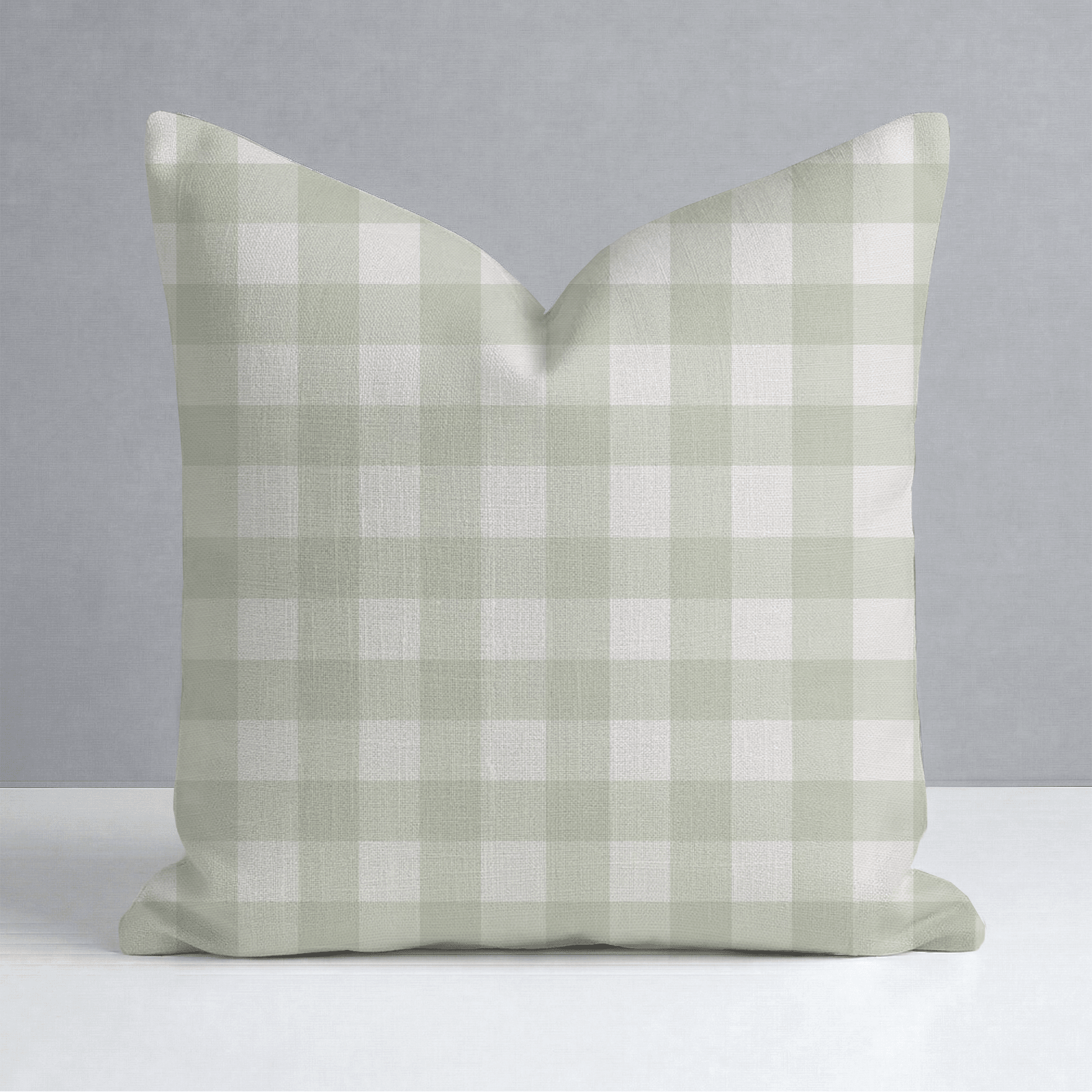 Juliet's Garden Pistachio Gingham Throw Pillow - Lemon Park