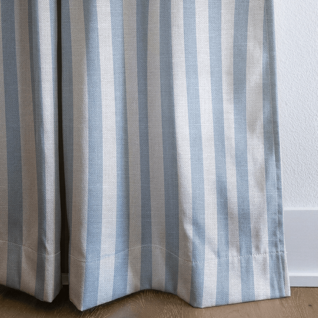 Juliet's Garden Robin Blue Stripe - Drapery - Lemon Park
