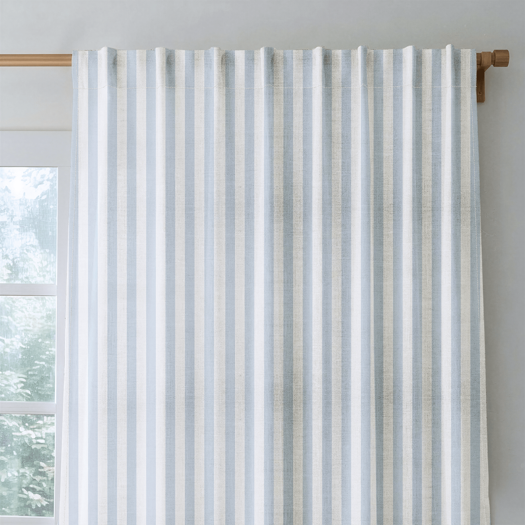 Juliet's Garden Robin Blue Stripe - Drapery - Lemon Park