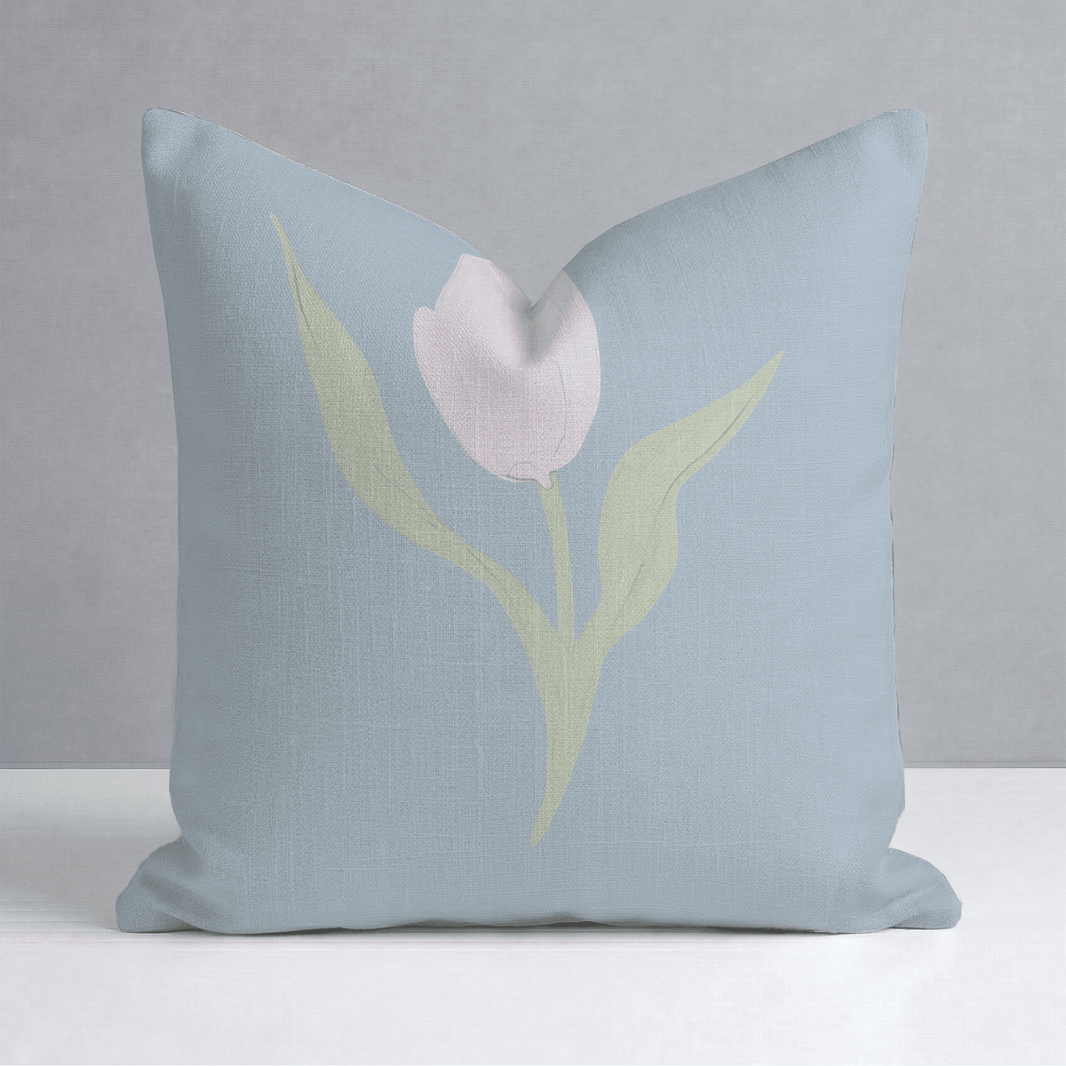 Juliet's Garden Robin Blue Tulip Throw Pillow - Lemon Park