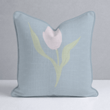 Juliet's Garden Robin Blue Tulip Throw Pillow - Lemon Park