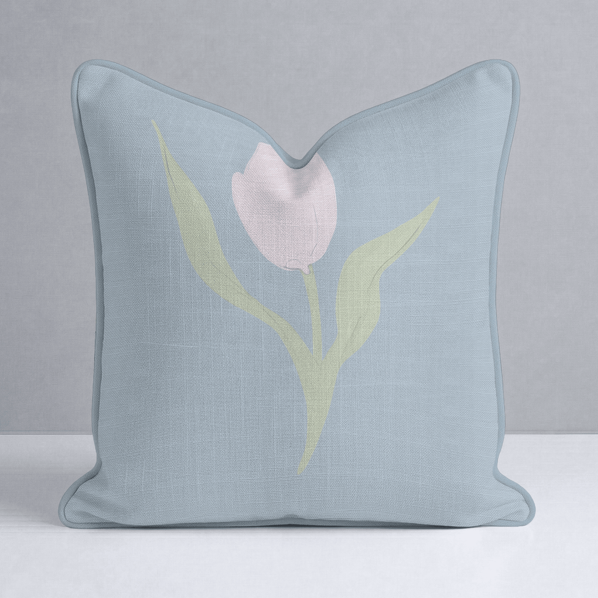 Juliet's Garden Robin Blue Tulip Throw Pillow - Lemon Park