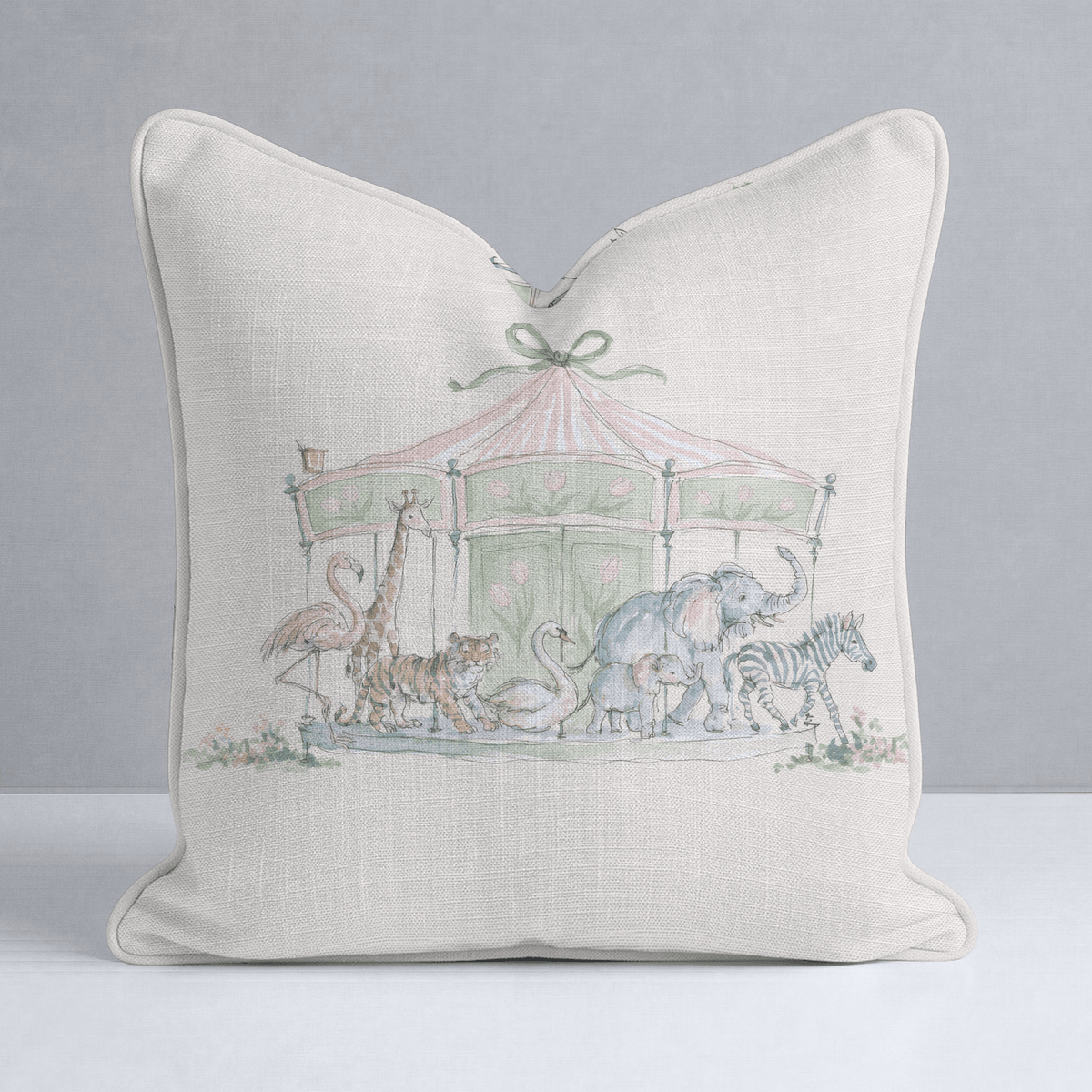 Juliet's Garden Sand Carrousel Throw Pillow - Lemon Park