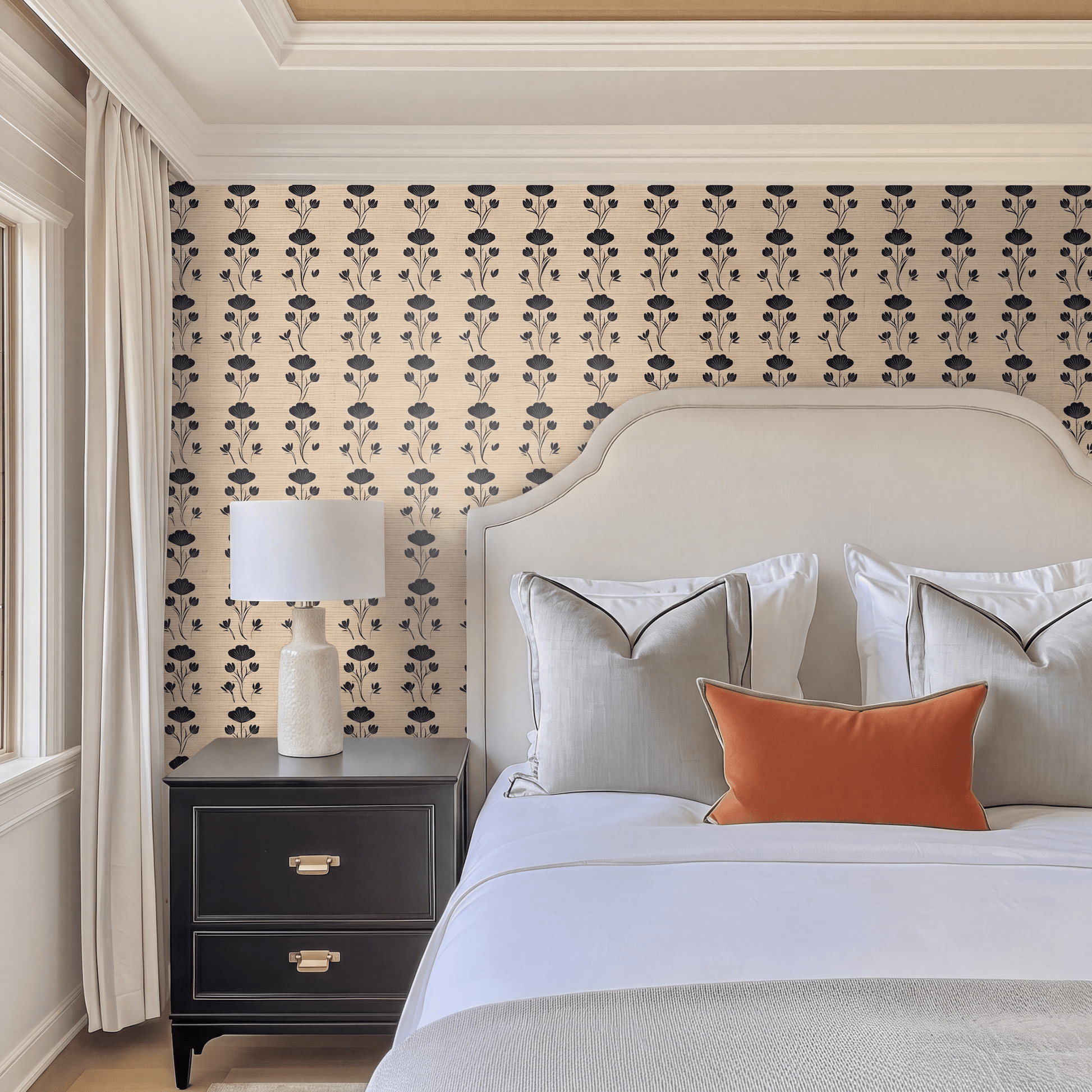June Faux Grasscloth Wallpaper - Lemon Park