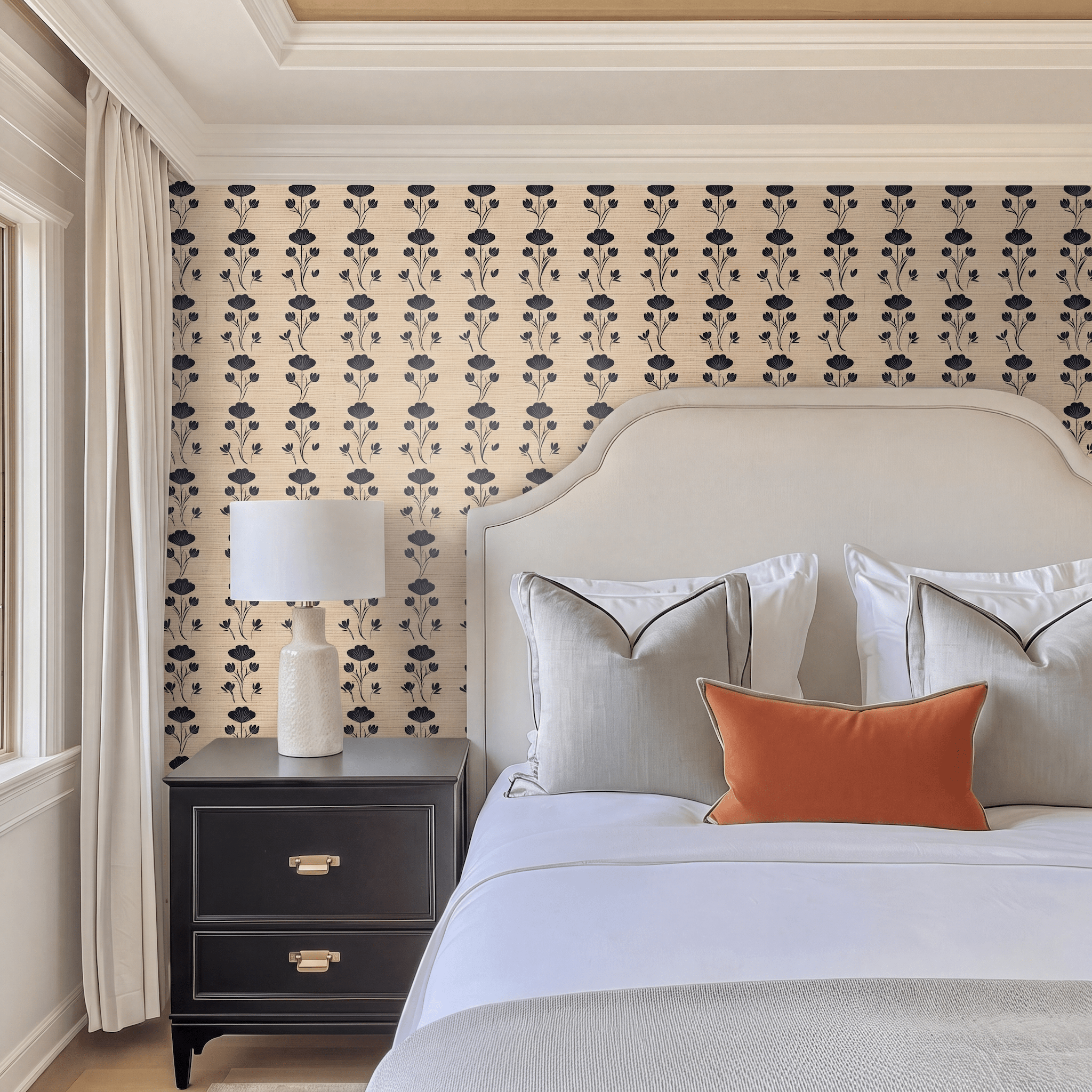 June Faux Grasscloth Wallpaper - Lemon Park