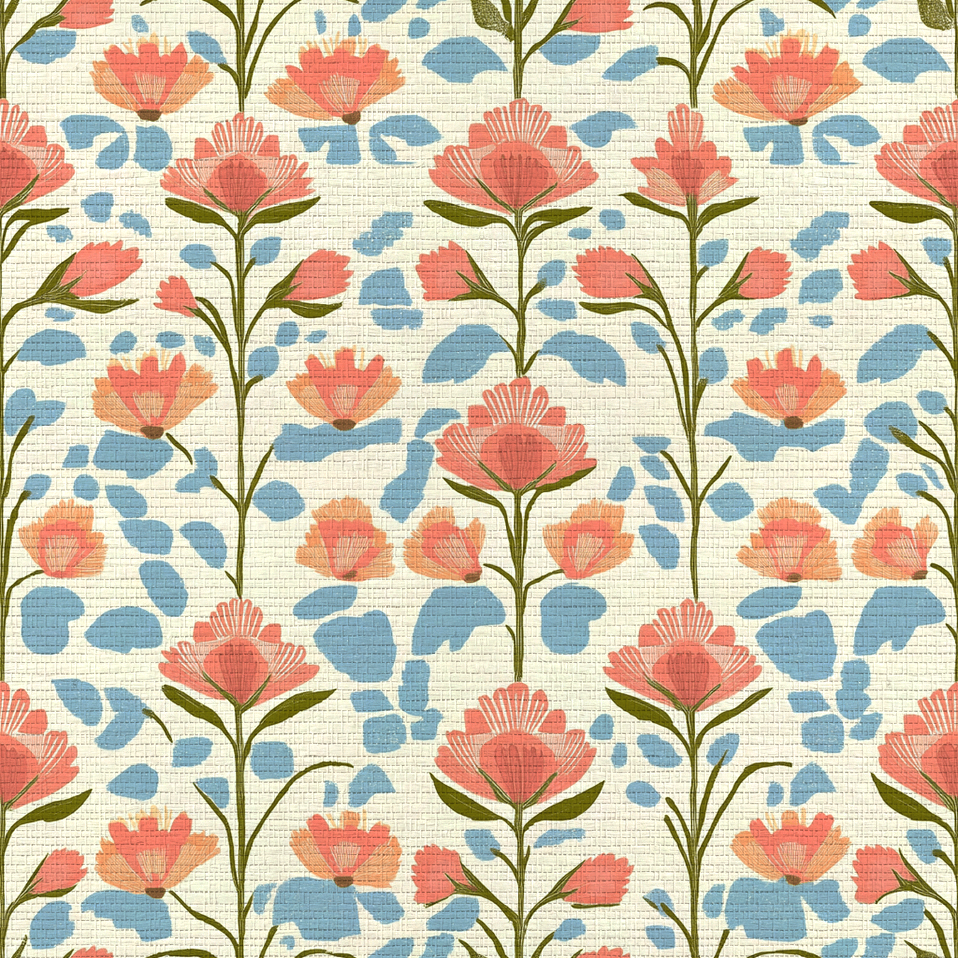 June In Bloom Faux Grasscloth Wallpaper