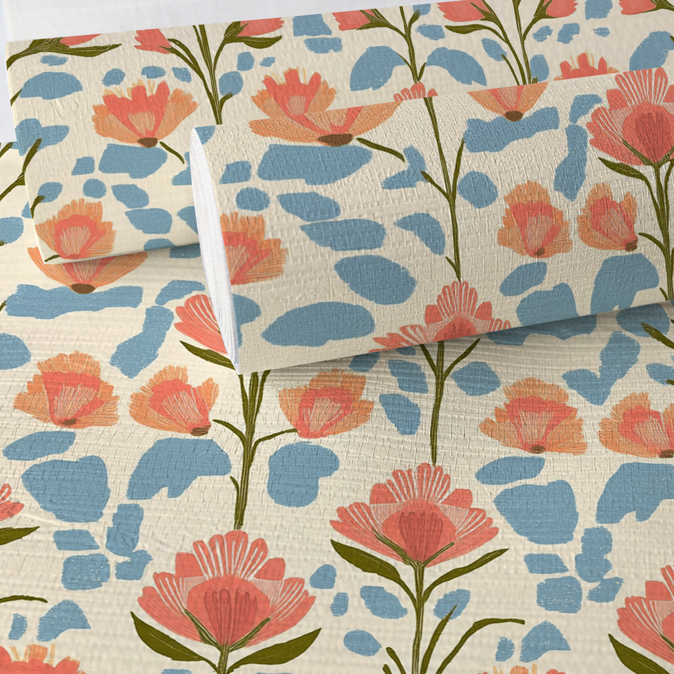 June In Bloom Faux Grasscloth Wallpaper