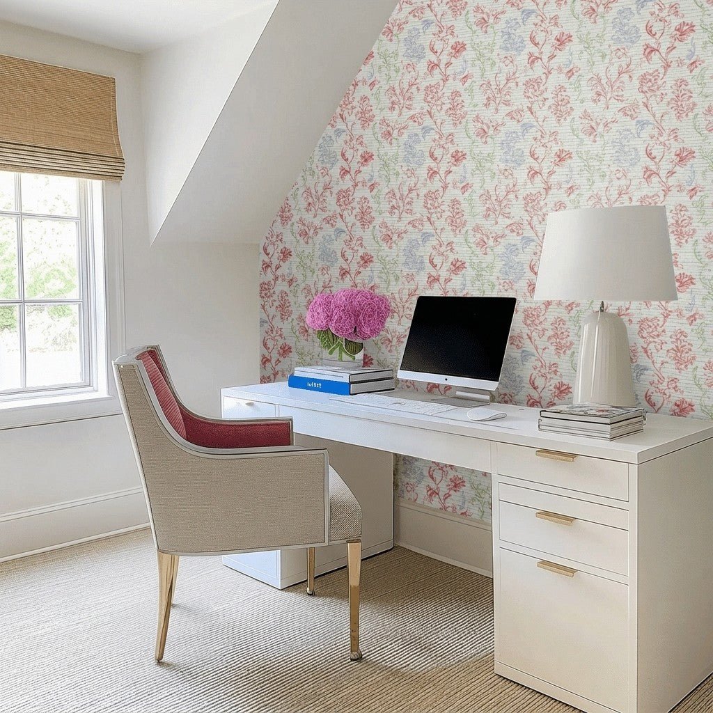 Juniper Faux Grasscloth Wallpaper - Lemon Park