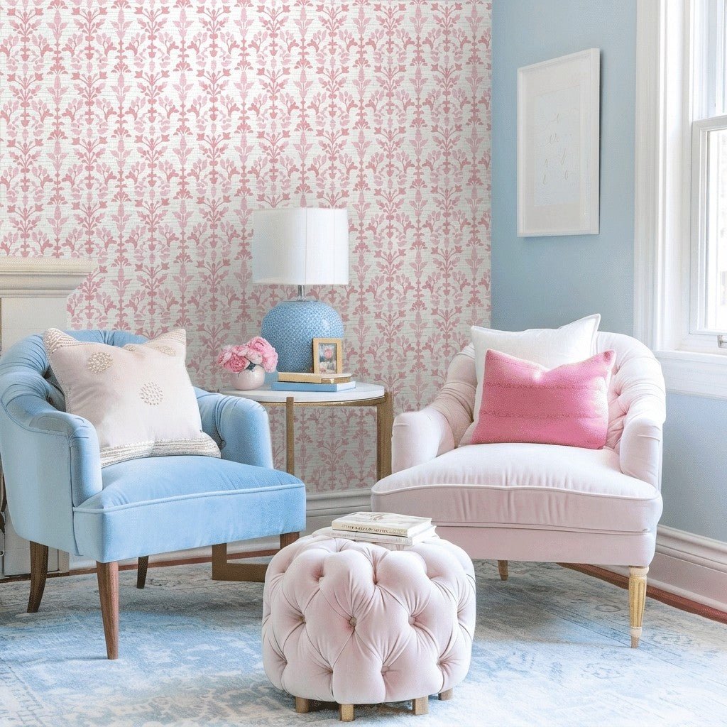 Katherine Faux Grasscloth Wallpaper - Lemon Park