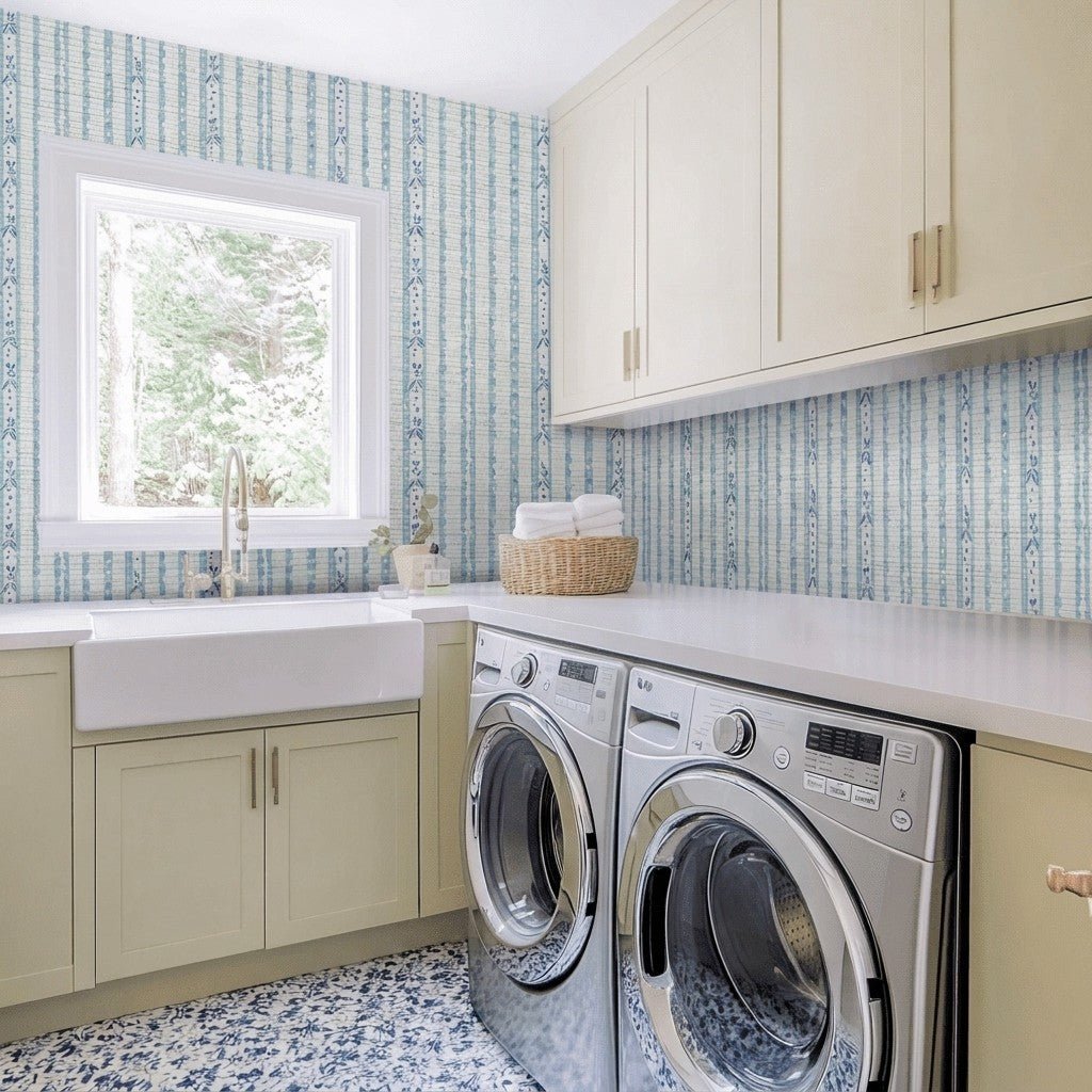 Katy Faux Grasscloth Wallpaper - Lemon Park