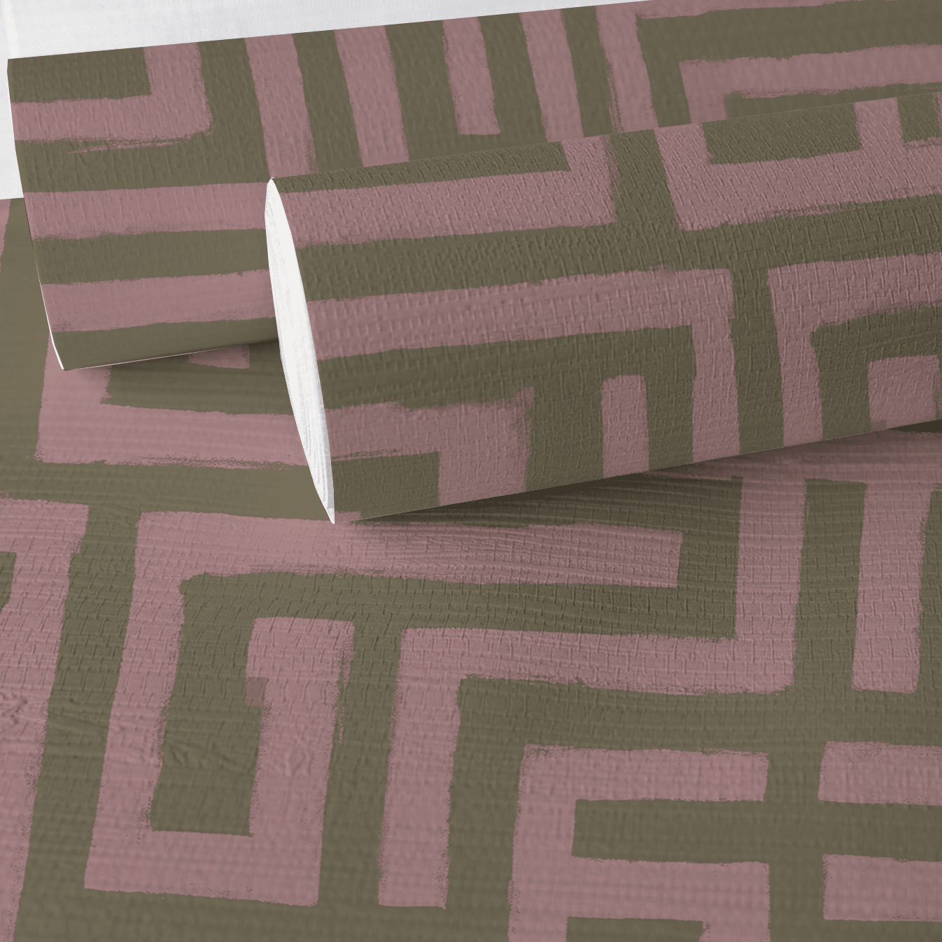 Kensington Maze Faux Grasscloth Wallpaper - Lemon Park