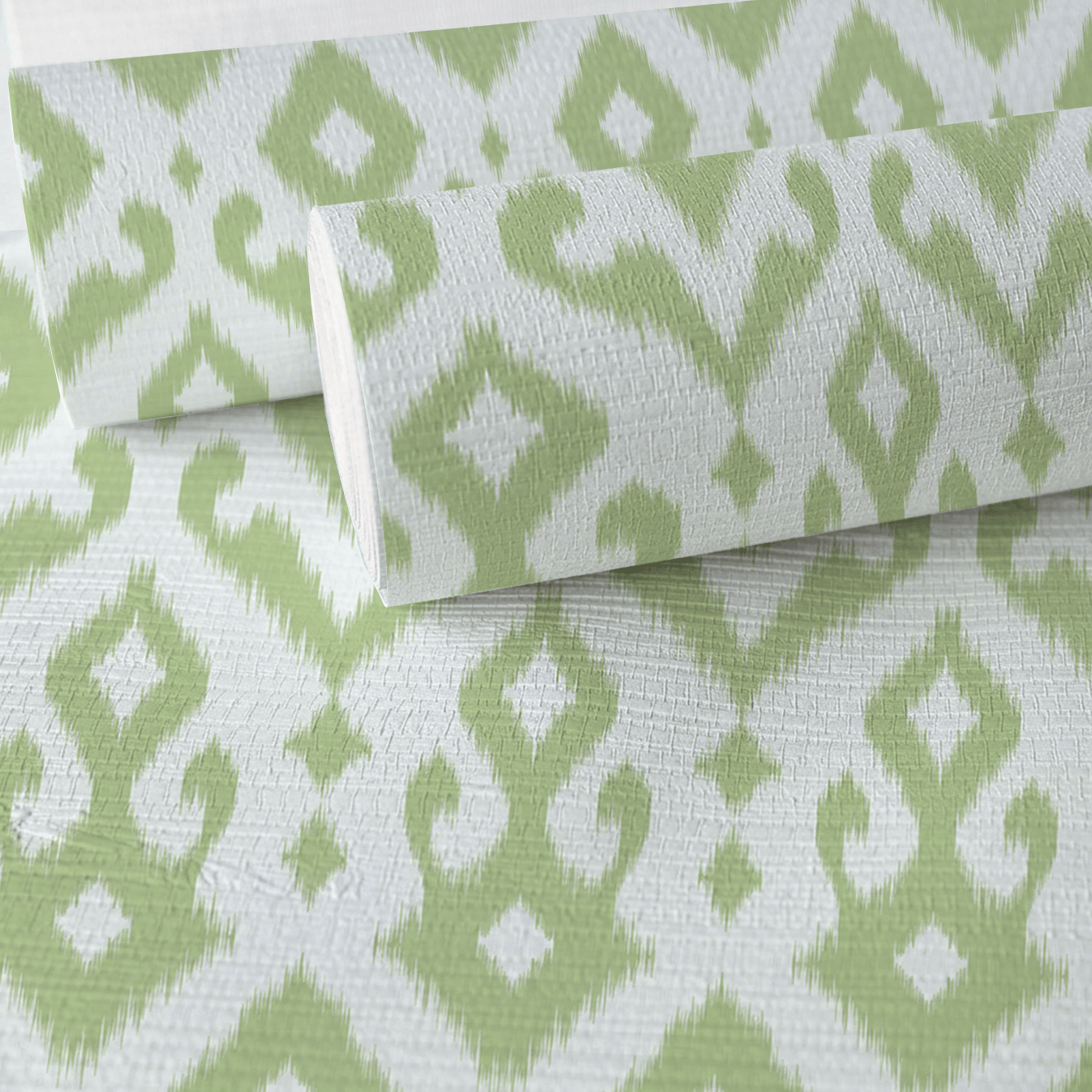 Key Lime Celadon Ikat Faux Grasscloth Wallpaper - Lemon Park
