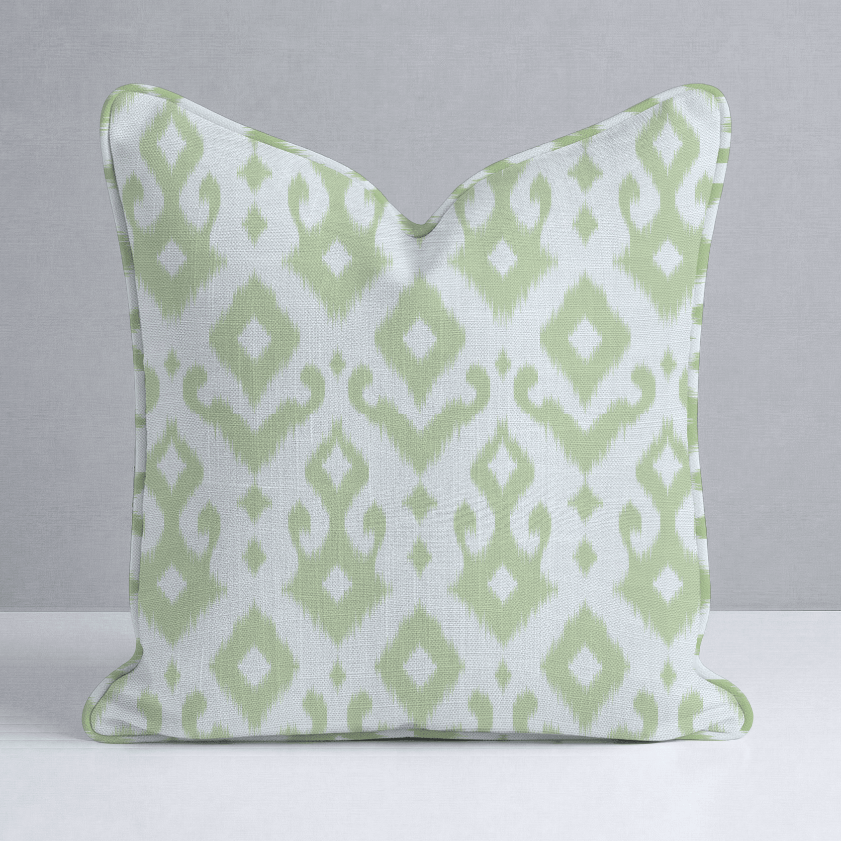 Key Lime Celadon Ikat Throw Pillow - Lemon Park