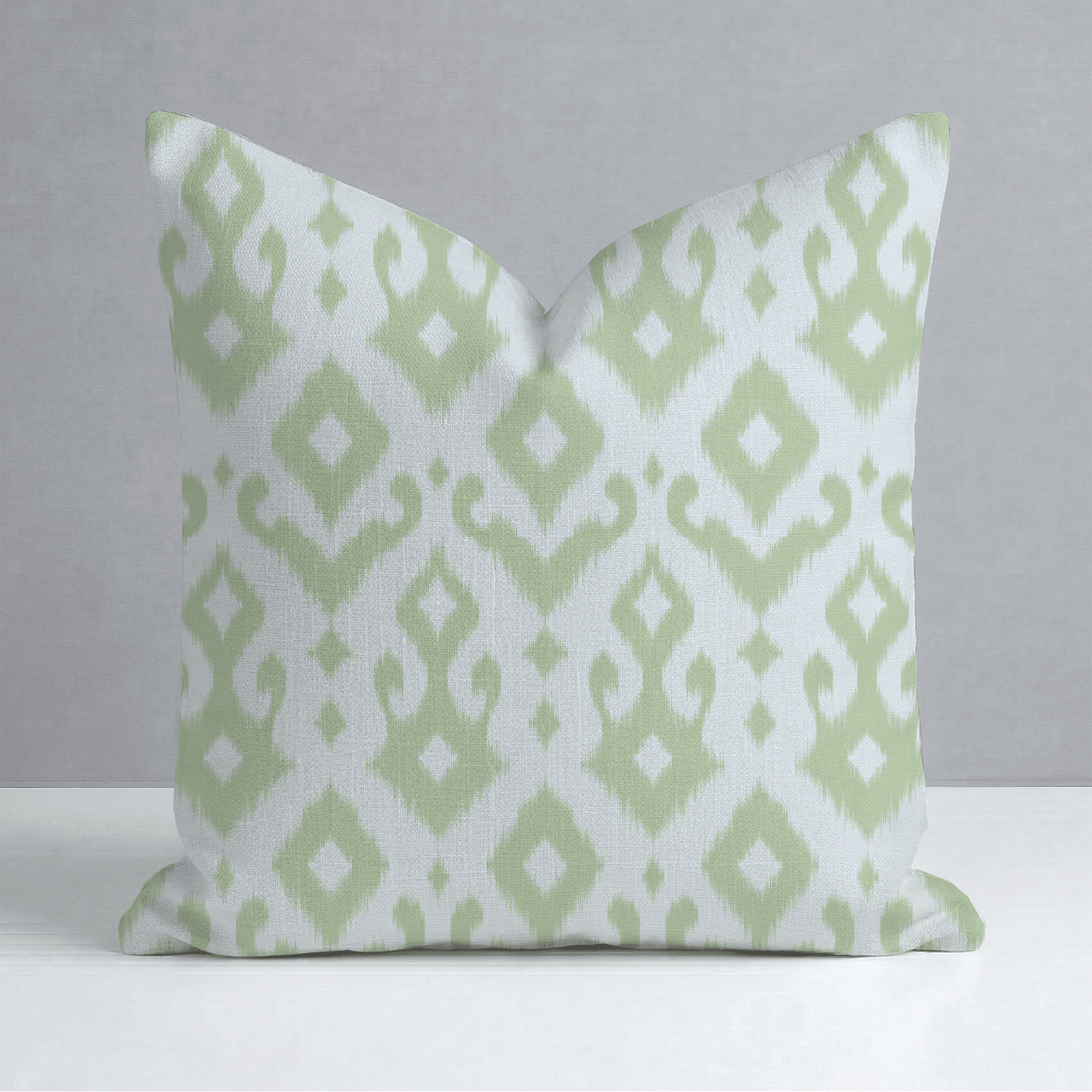 Key Lime Celadon Ikat Throw Pillow - Lemon Park