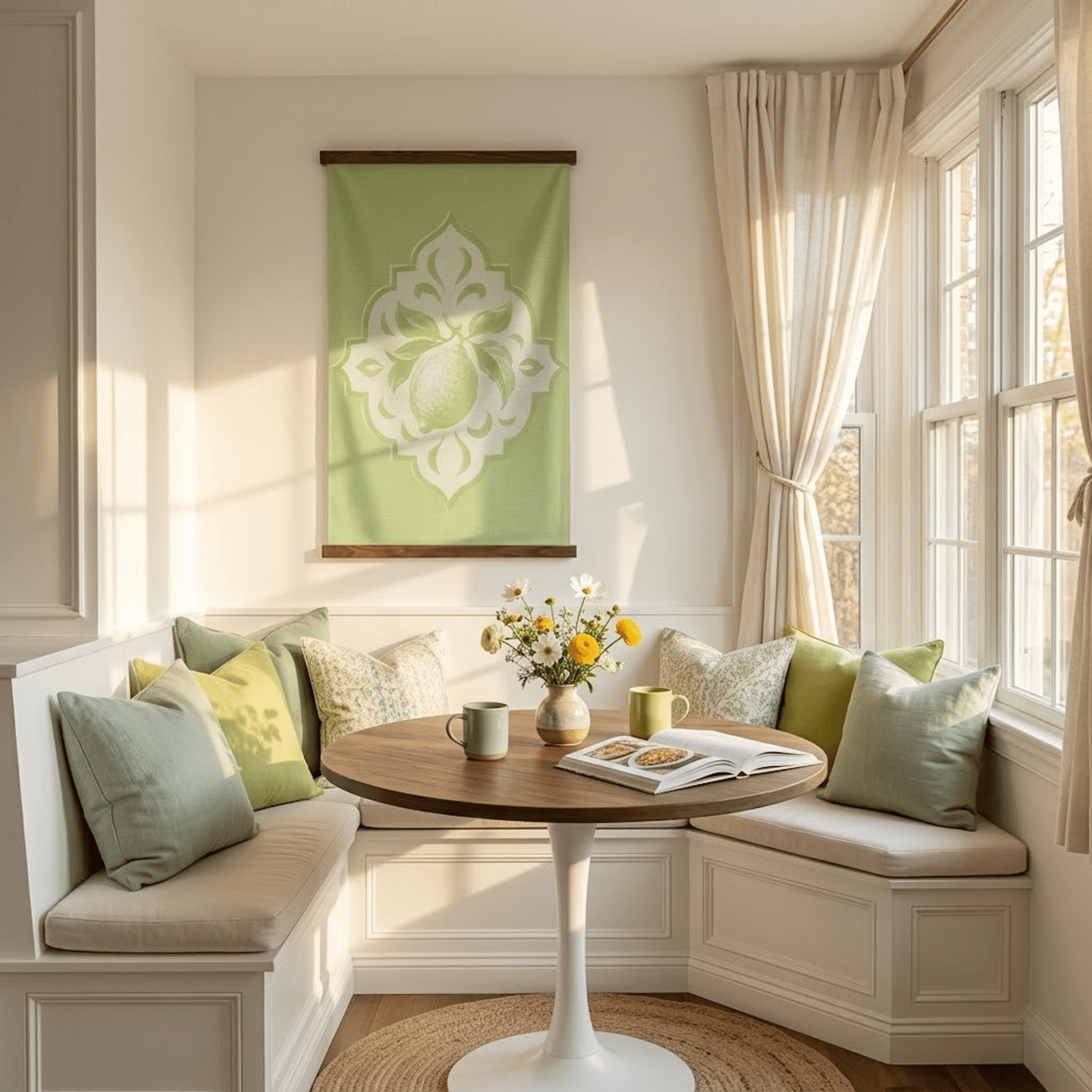 Key Lime Celadon Mosaic Study - Tapestry - Lemon Park