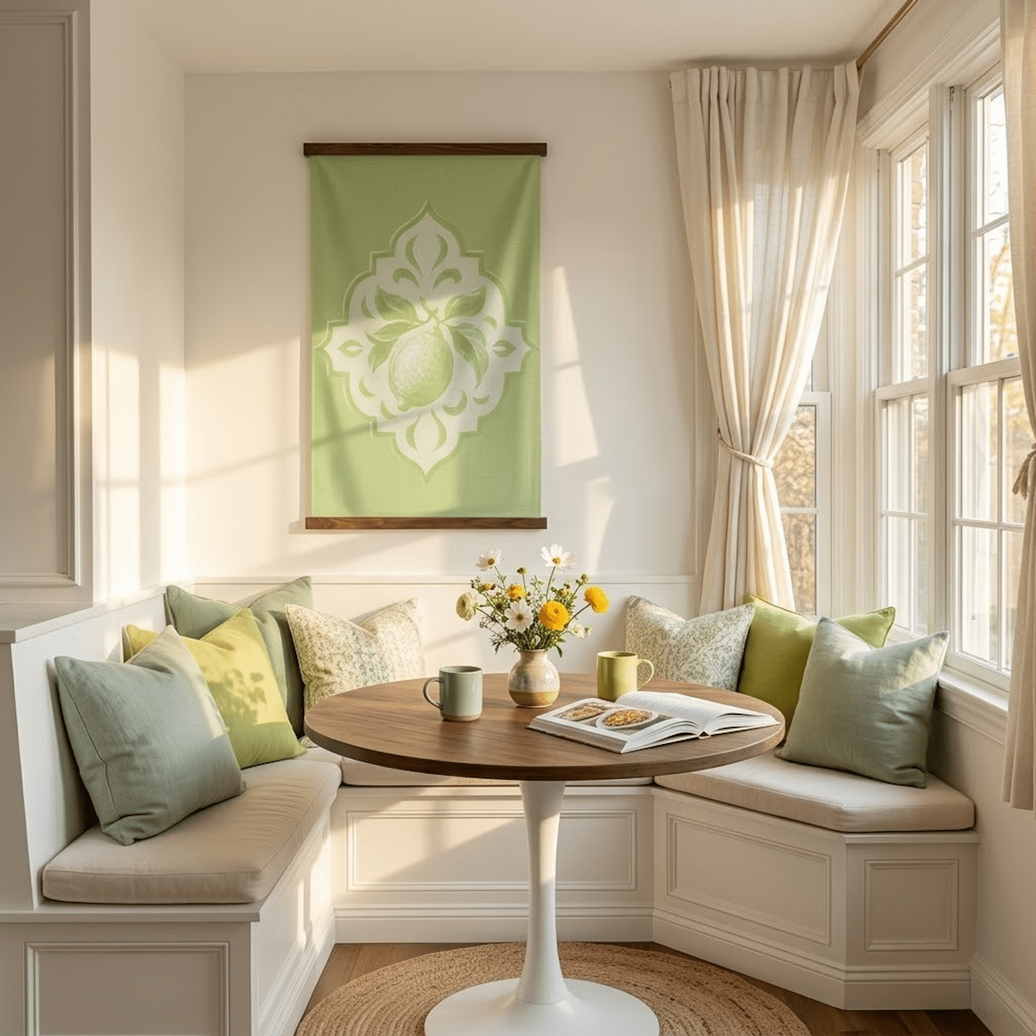 Key Lime Celadon Mosaic Study - Tapestry - Lemon Park