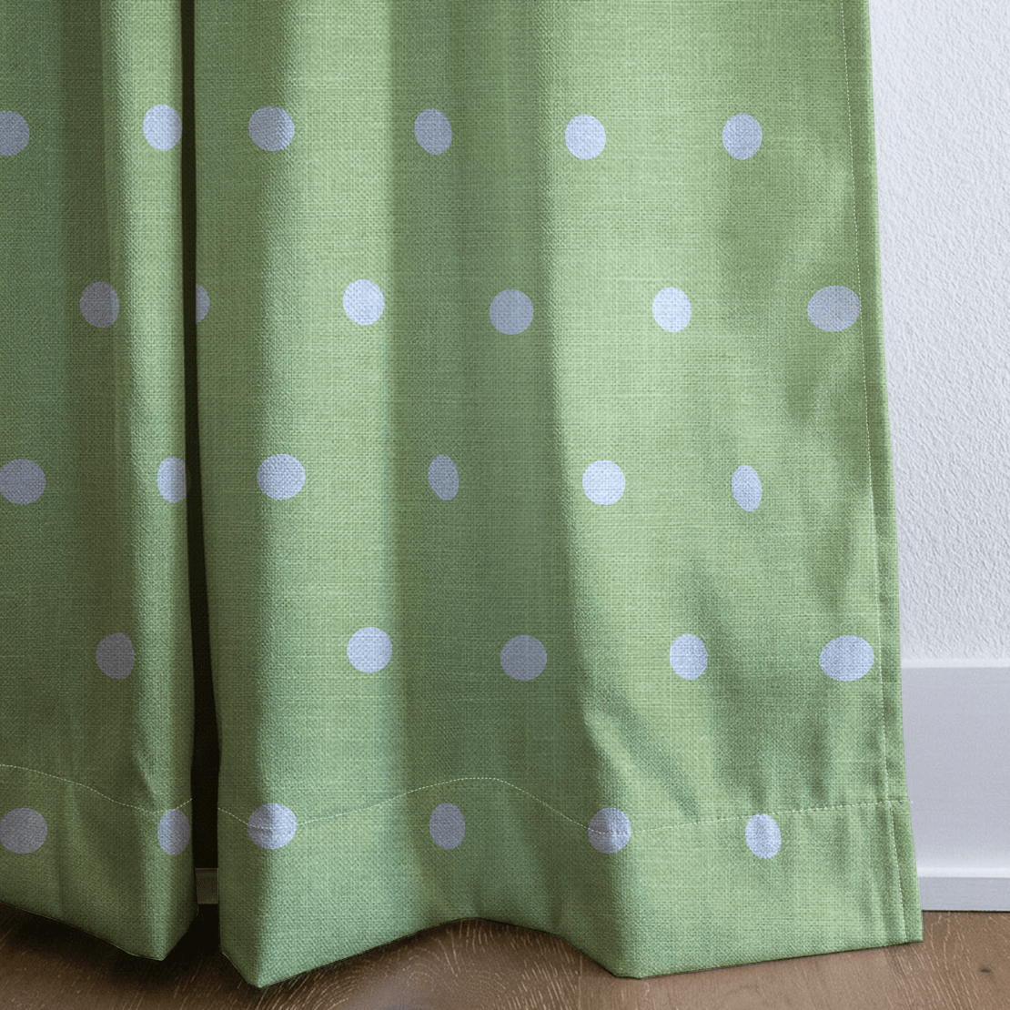 Key Lime Celadon Polka Dot - Drapery - Lemon Park
