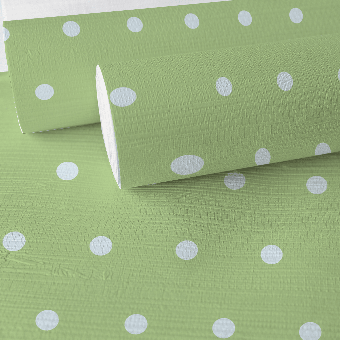 Key Lime Celadon Polka Dot Faux Grasscloth Wallpaper - Lemon Park